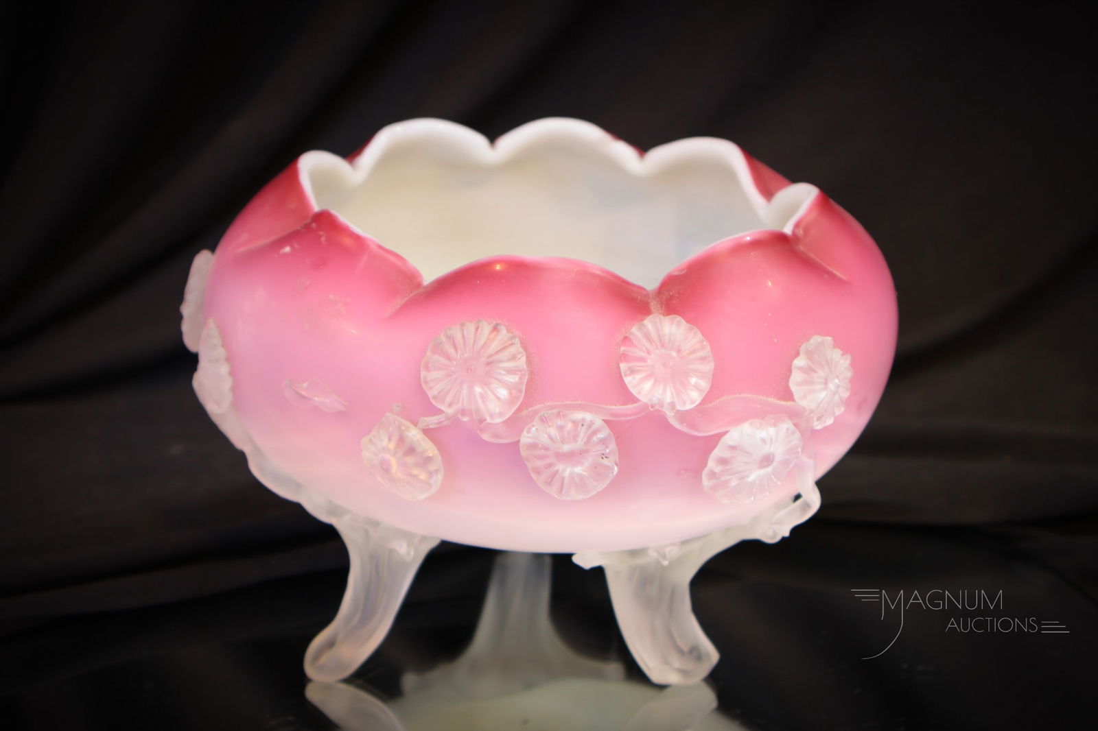 Stevens & Williams Victorian Mat-Su-Noke Glass Rose Bowl (1 of 7)
