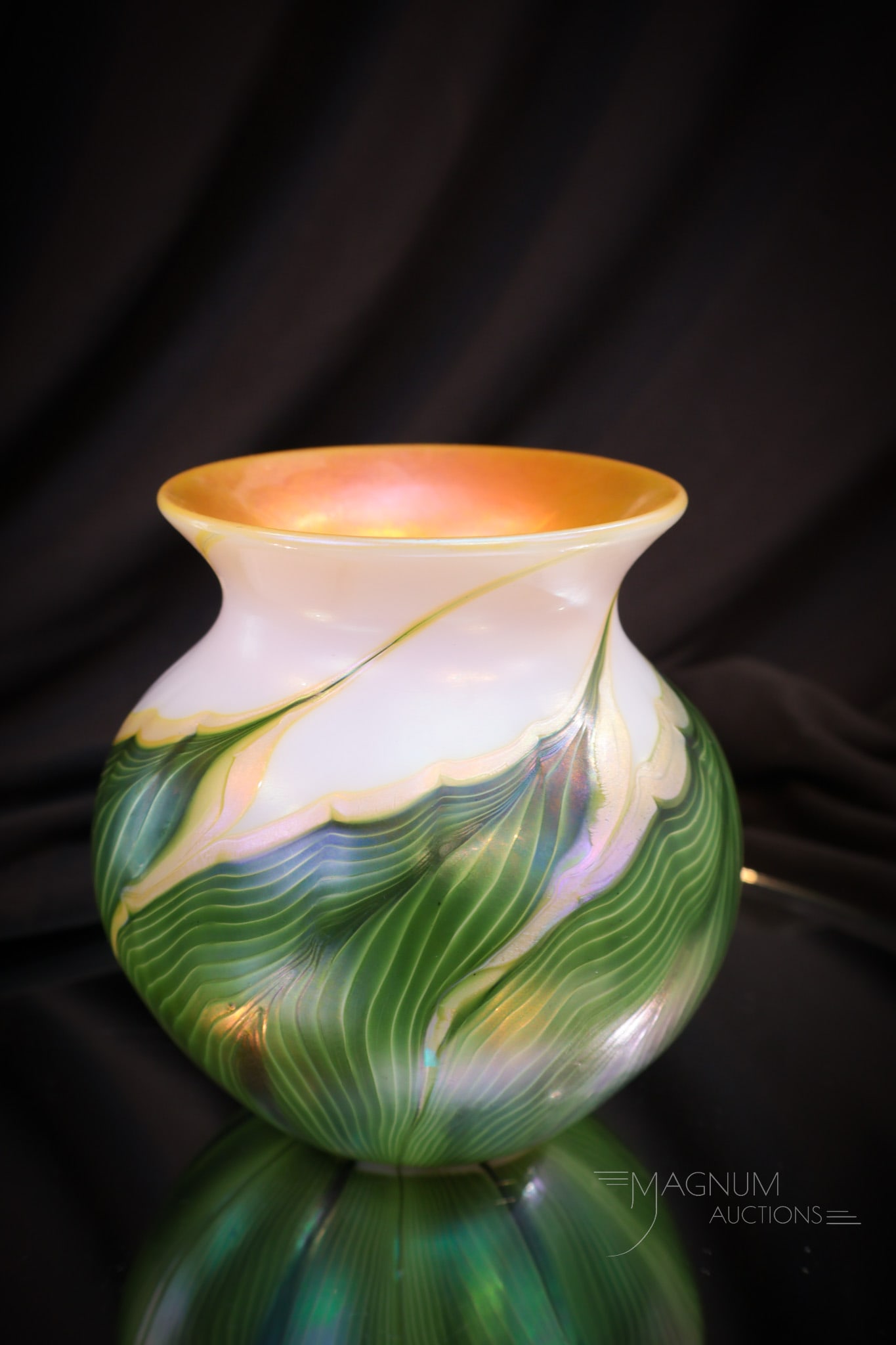 Orient & Flume Lundberg Studio Art Glass Pulled Feather Vase (1 of 6)