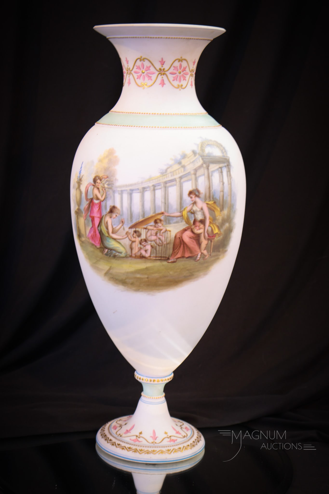 19th Century French Bisque Porcelain Jean Gille 16" Urn (1 of 8)