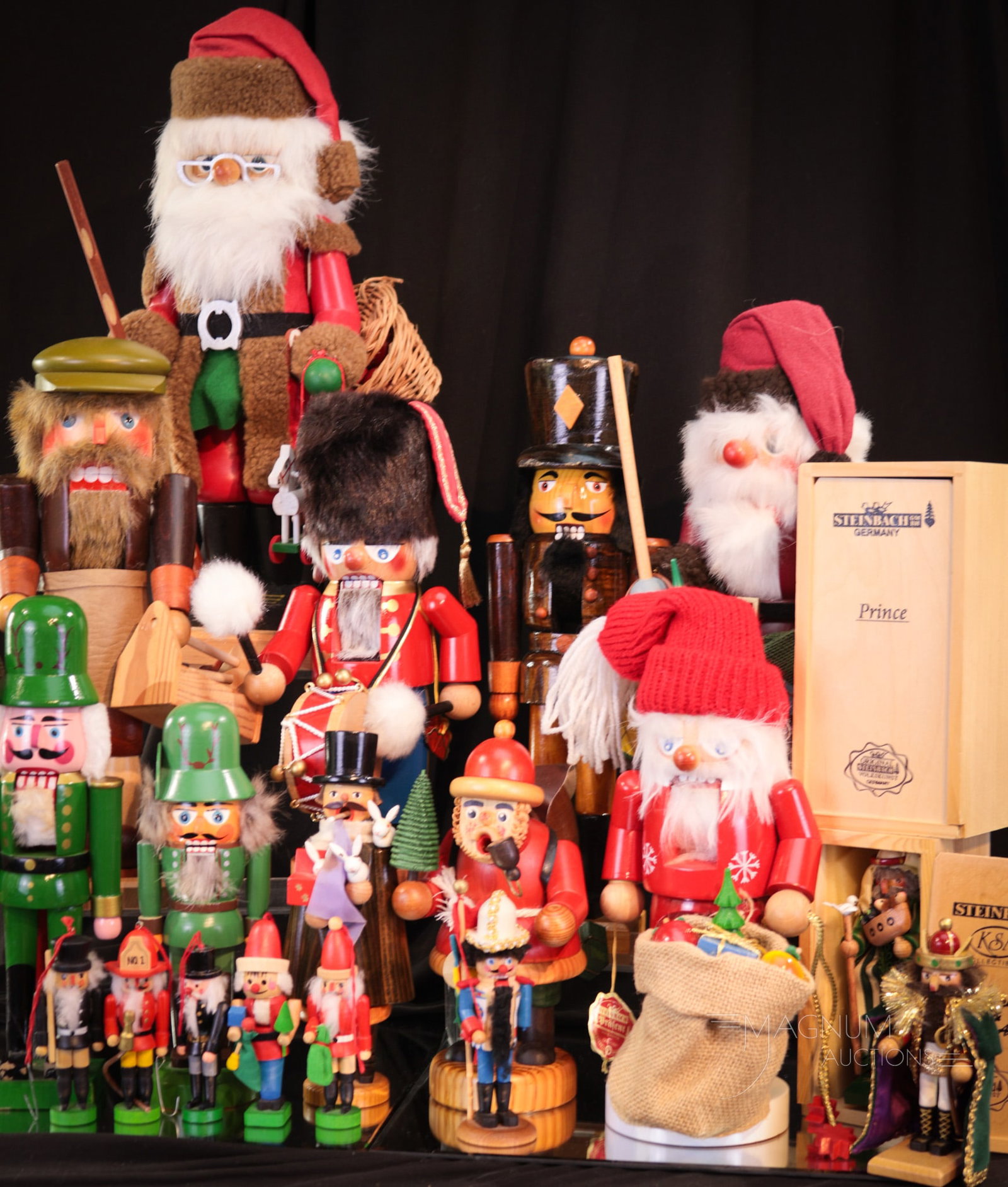 17 pc Lot Steinbach German Democratic Republic & More Smokers Nutcrackers: Spread the joy of the season and decorate every nook and cranny with this splendid lot of seventeen pieces of Christmas collectibles. This lot contains various Steinbach smoker/nutcrackers and also th