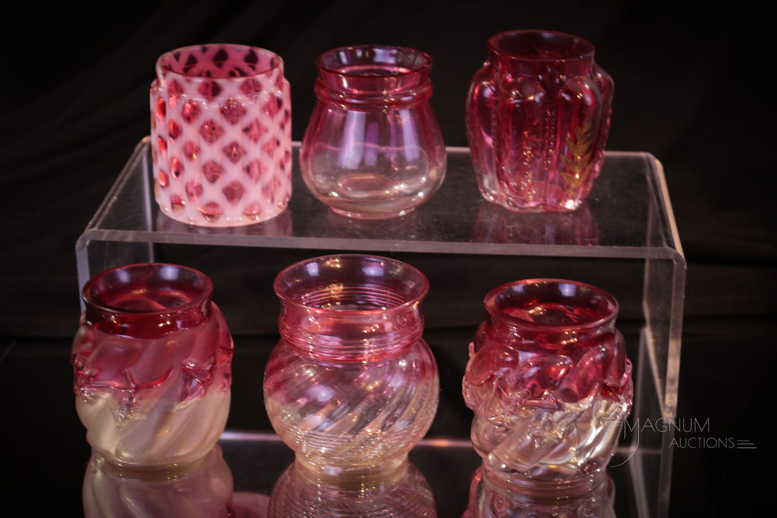 6 pc Lot Victorian Northwood Glass Toothpick Holders (1 of 4)