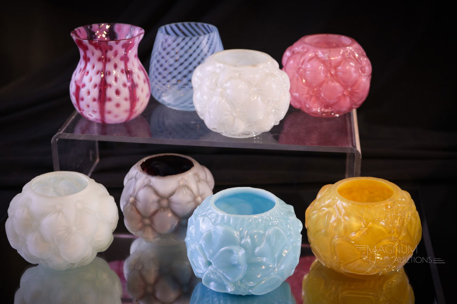 8 pc Lot Victorian Fostoria Consolidated Glass Toothpick Holders (1 of 3)