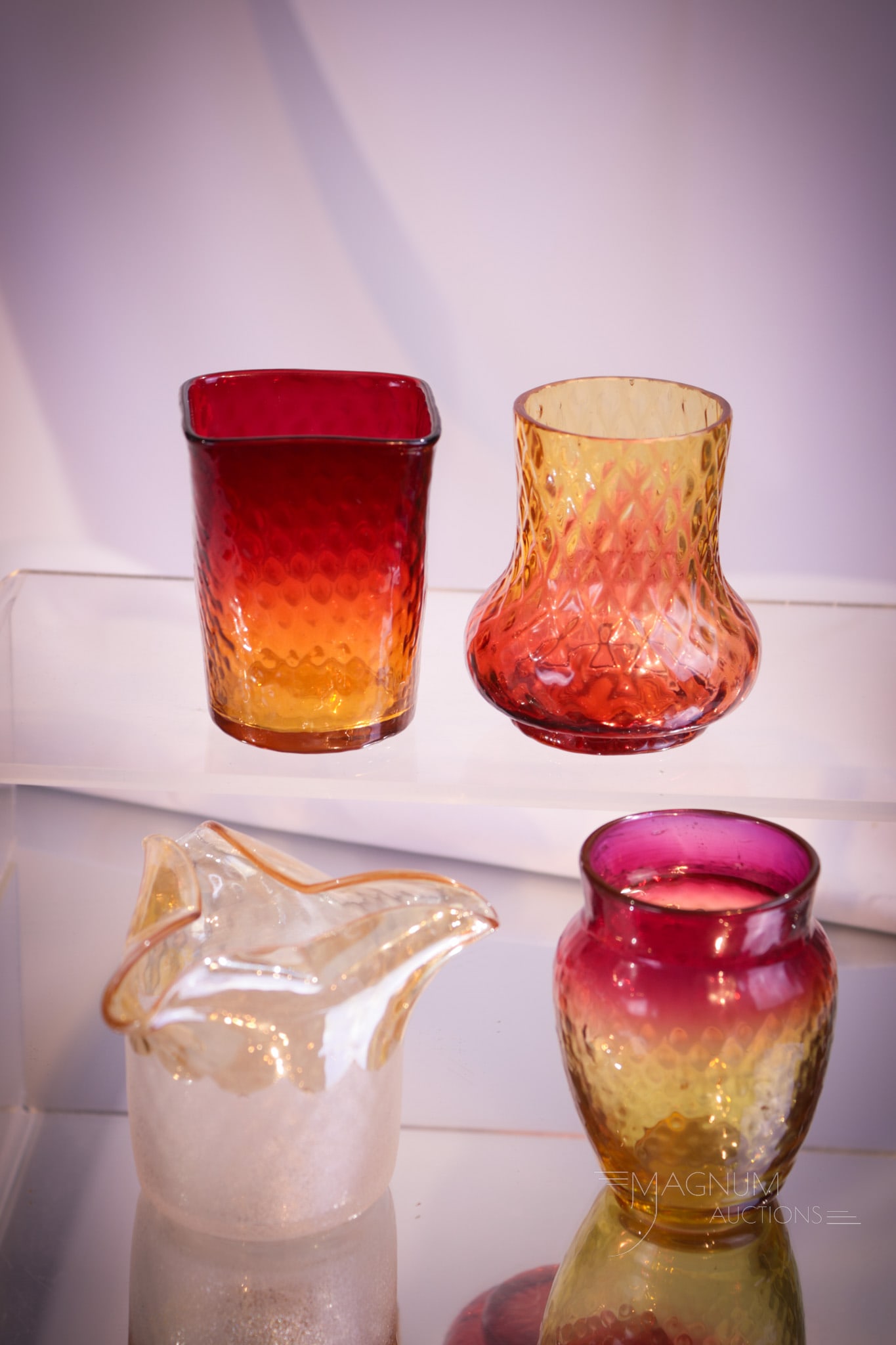 4 pc Lot Amberina Libbey & More Victorian Glass Toothpick Holders (1 of 4)