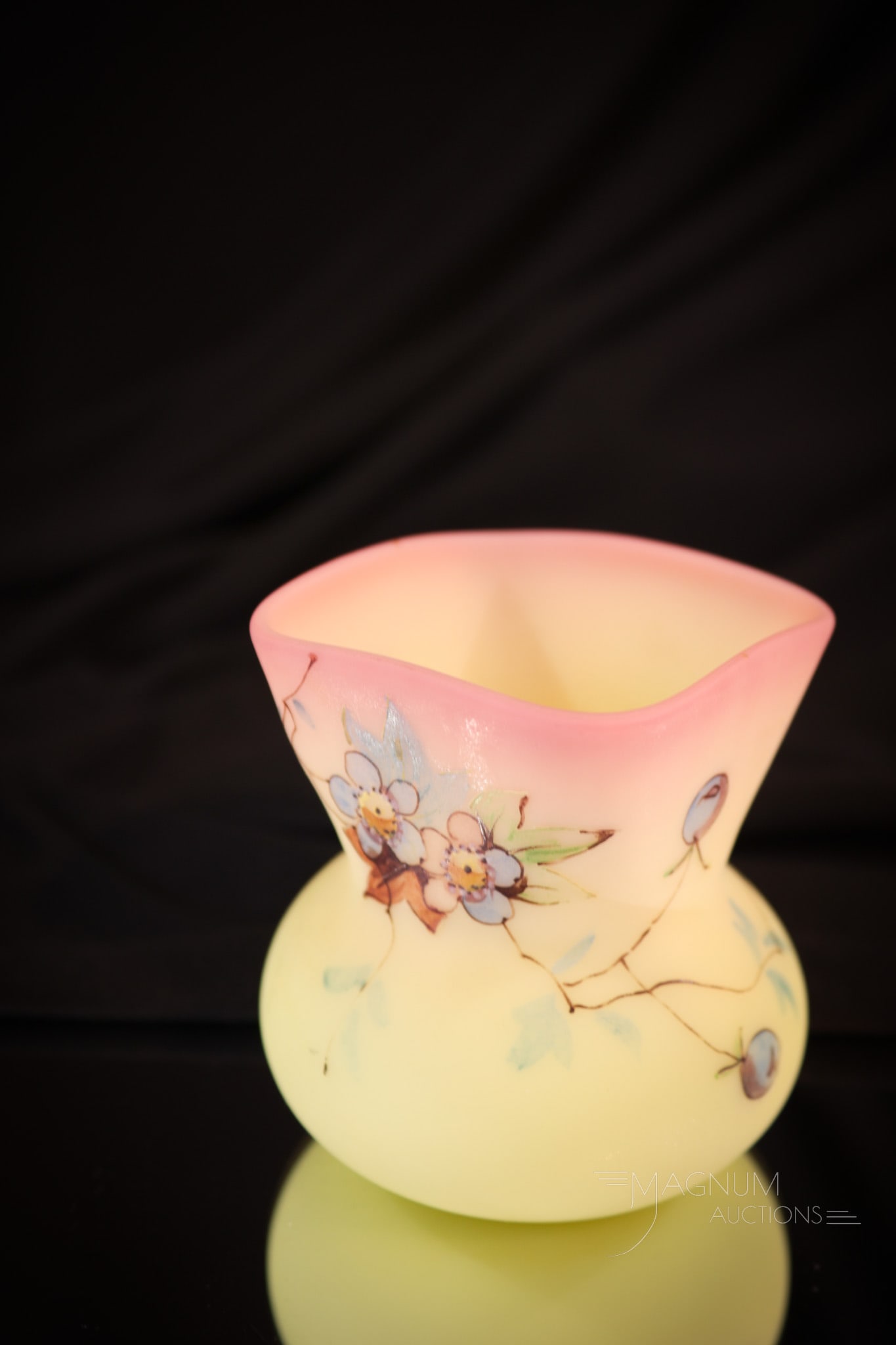 Webb Burmese Victorian Glass Decorated Toothpick Holder (1 of 5)