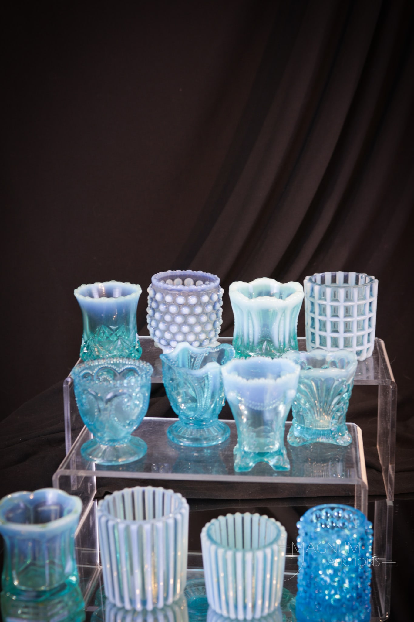 12 pc Lot Victorian Blue Opalescent & More Toothpick Holders (1 of 4)