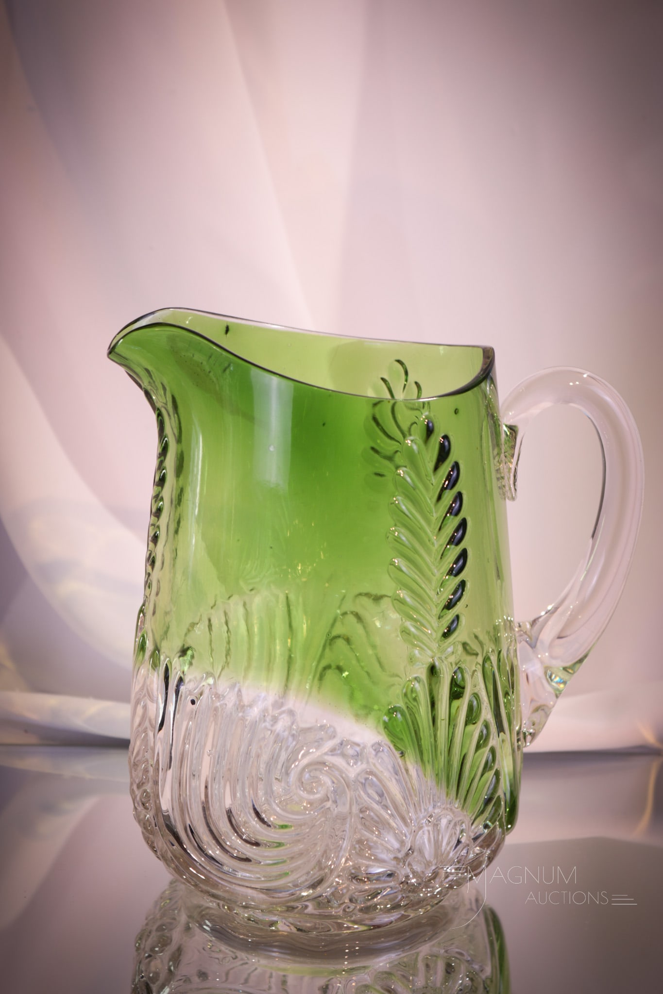 West Virginia Glass Medallion Sprig Victorian Glass Water Pitcher (1 of 5)