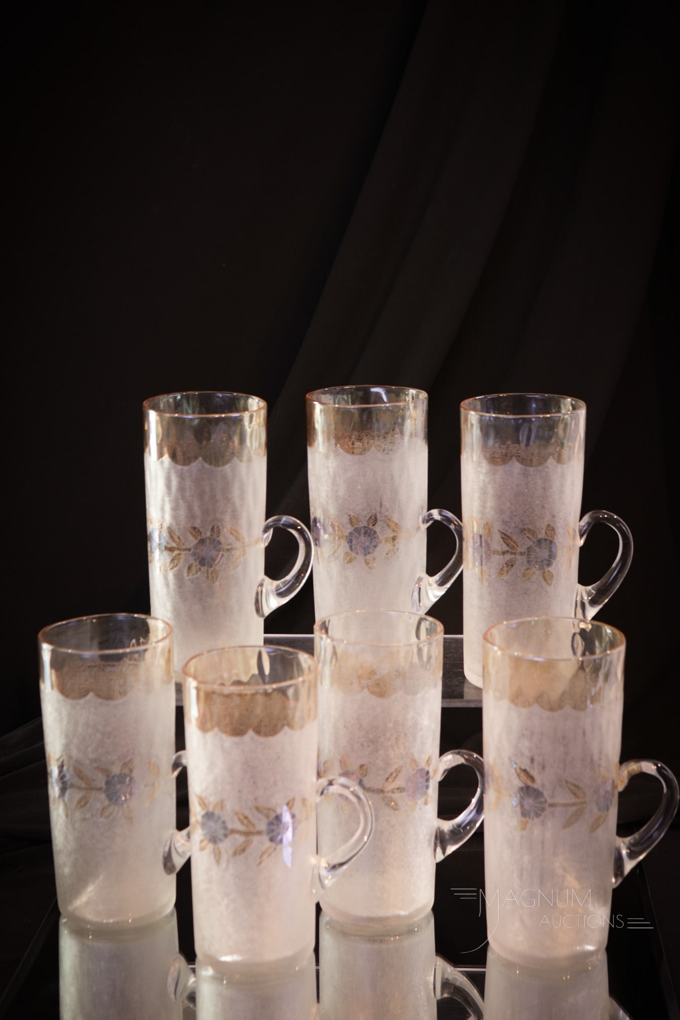 7 pc Lot New England Pomona Victorian Glass Lemonade Glasses (1 of 5)