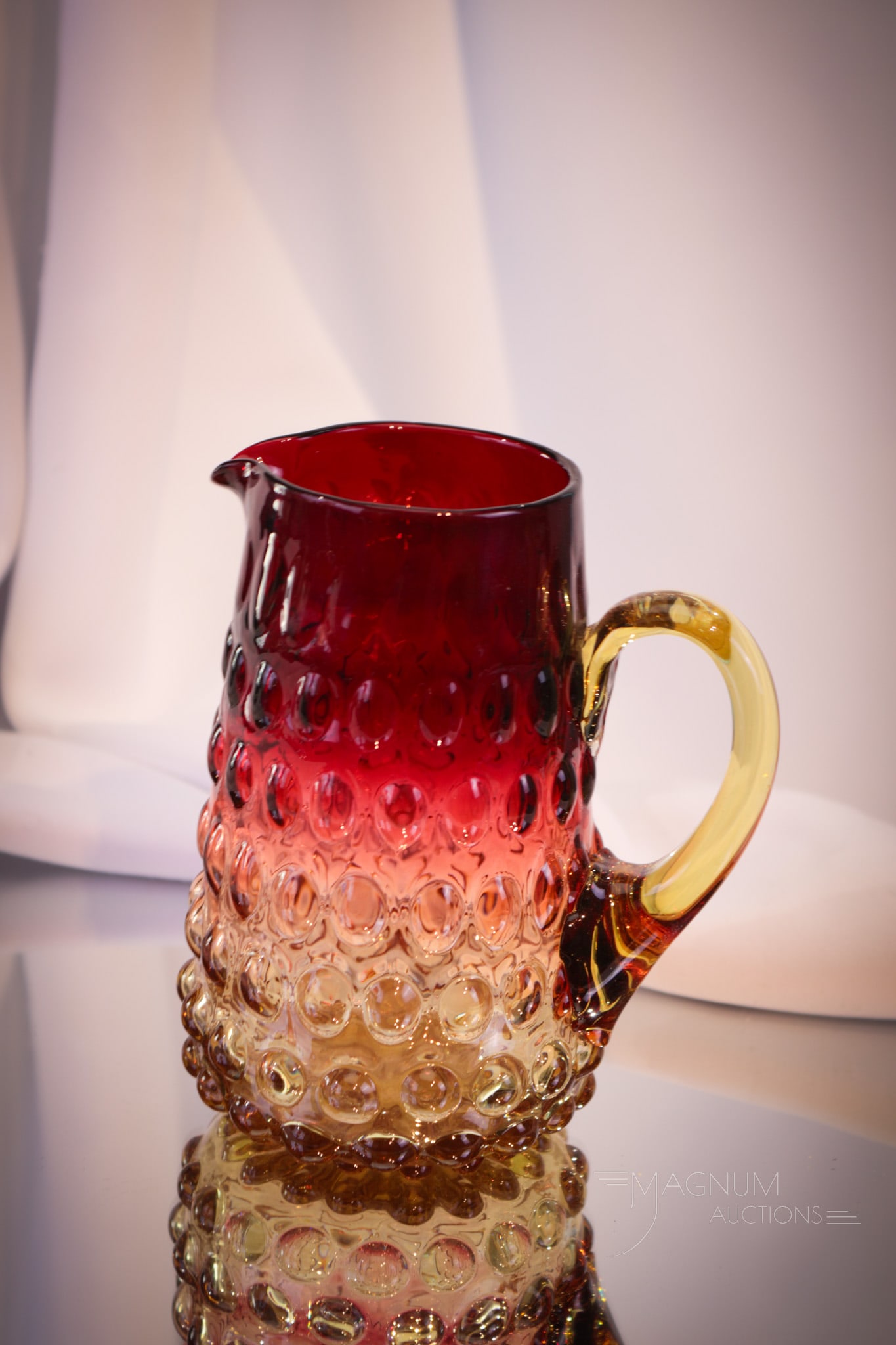 Rare Mt. Washington Amberina Hobnail Victorian Glass Creamer (1 of 5)