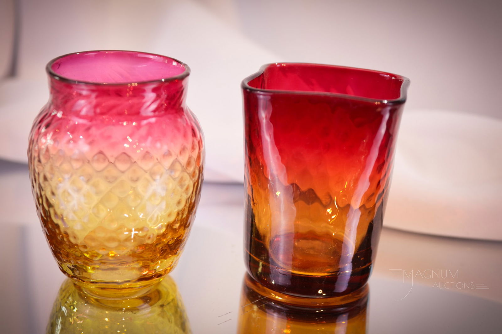 2 pc Lot Victorian Amberina Toothpick Holders (1 of 7)