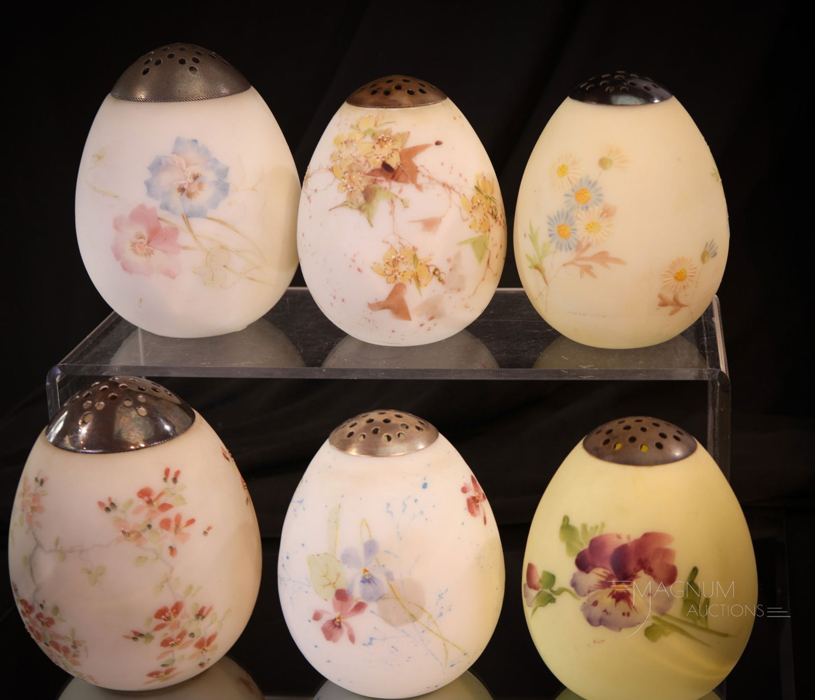 6 pc Lot Mt. Washington Glass Egg Sugar Shakers (1 of 12)