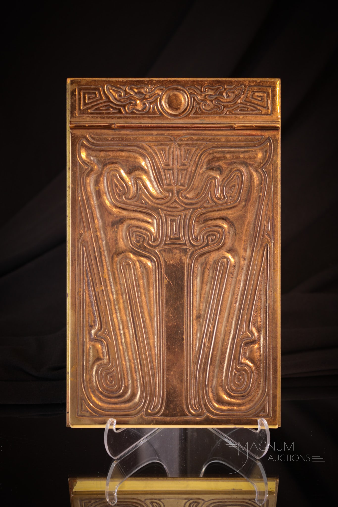 Signed Tiffany Studios "Chinese" Pattern Desk Notepad (1 of 5)