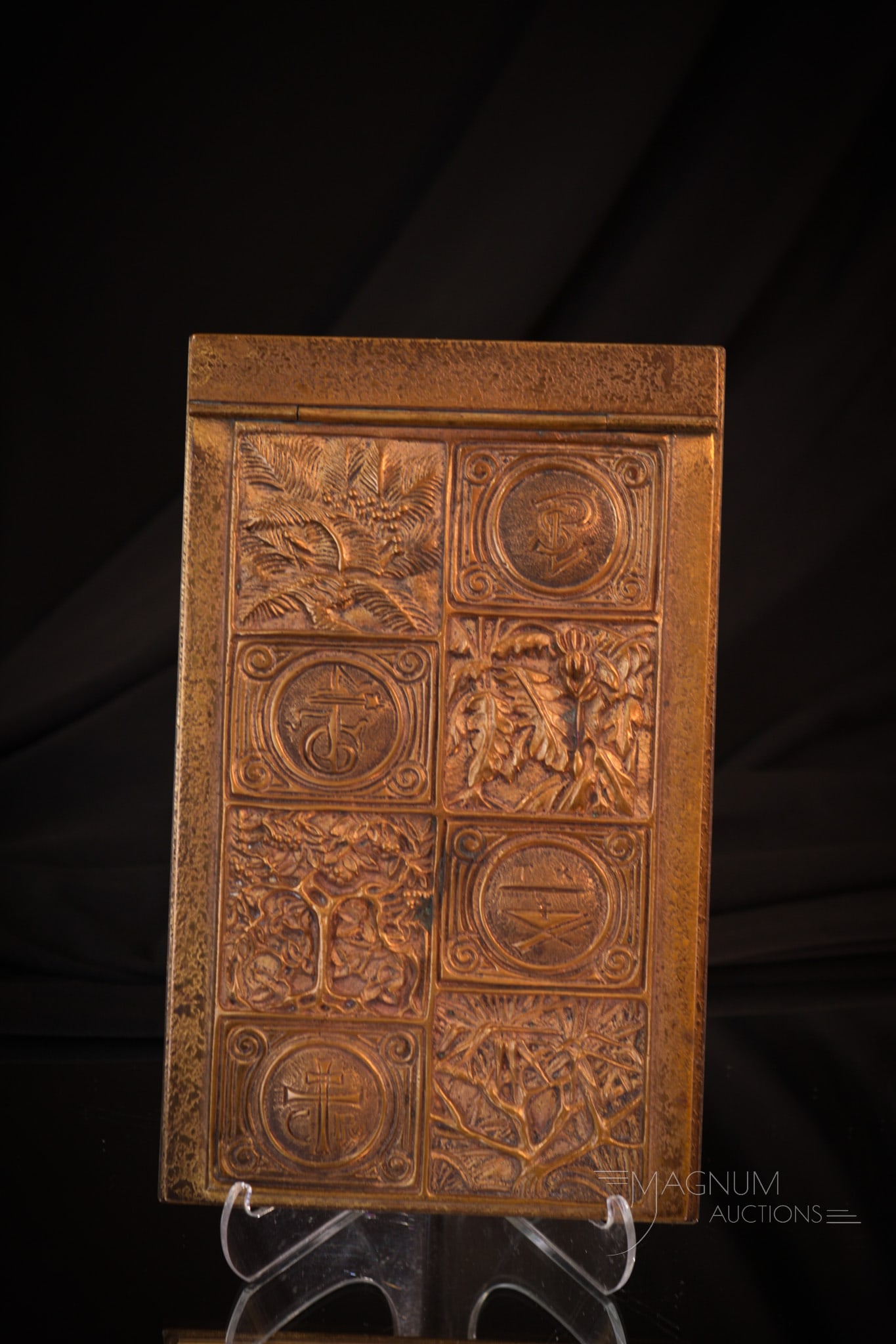 Signed Tiffany Studios "Tree of Life" Pattern Desk Notepad (1 of 9)