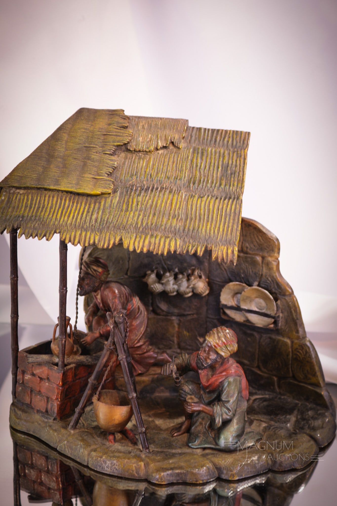 Cold Painted Austrian Bronze Arabian Figural Lamp (1 of 10)