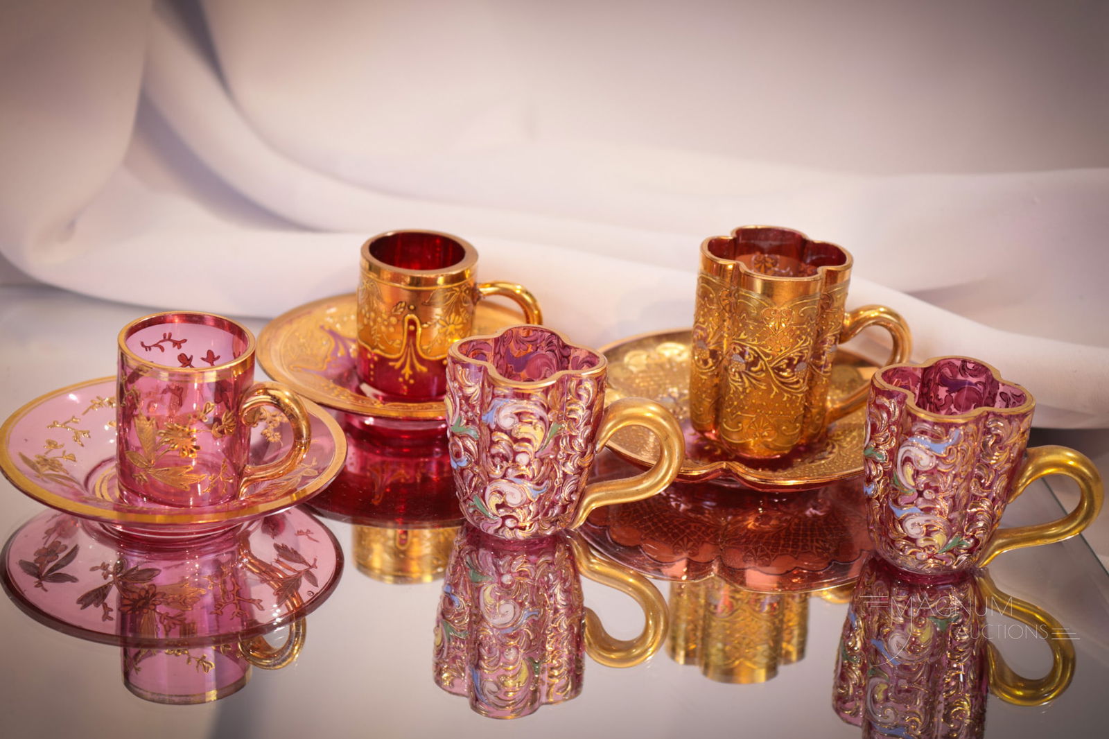 8 pc Cranberry & More Moser Glass Miniatures (1 of 11)