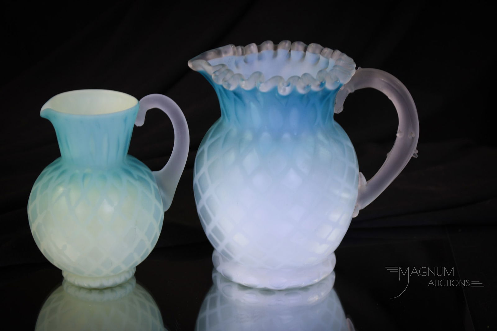 2 pc Lot Mother of Pearl Victorian Satin Glass Uranium & More (1 of 9)