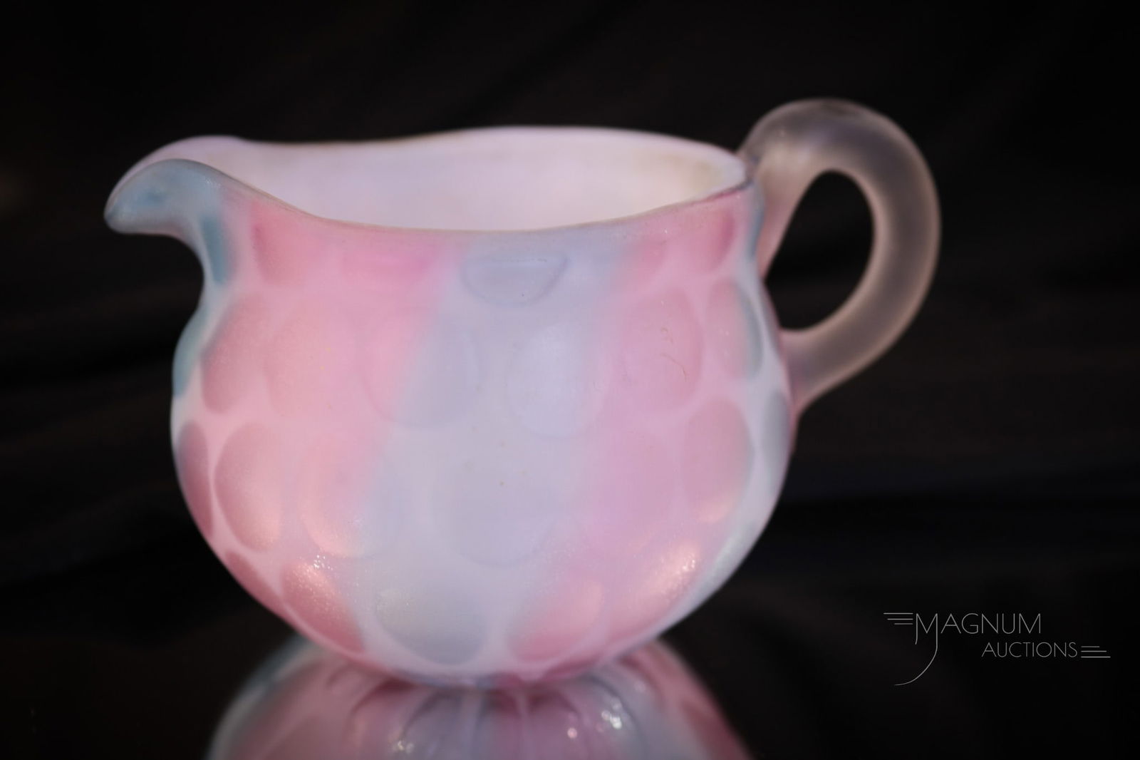 Rainbow Victorian Mother of Pearl Satin Glass Miniature Cream Pitcher (1 of 5)