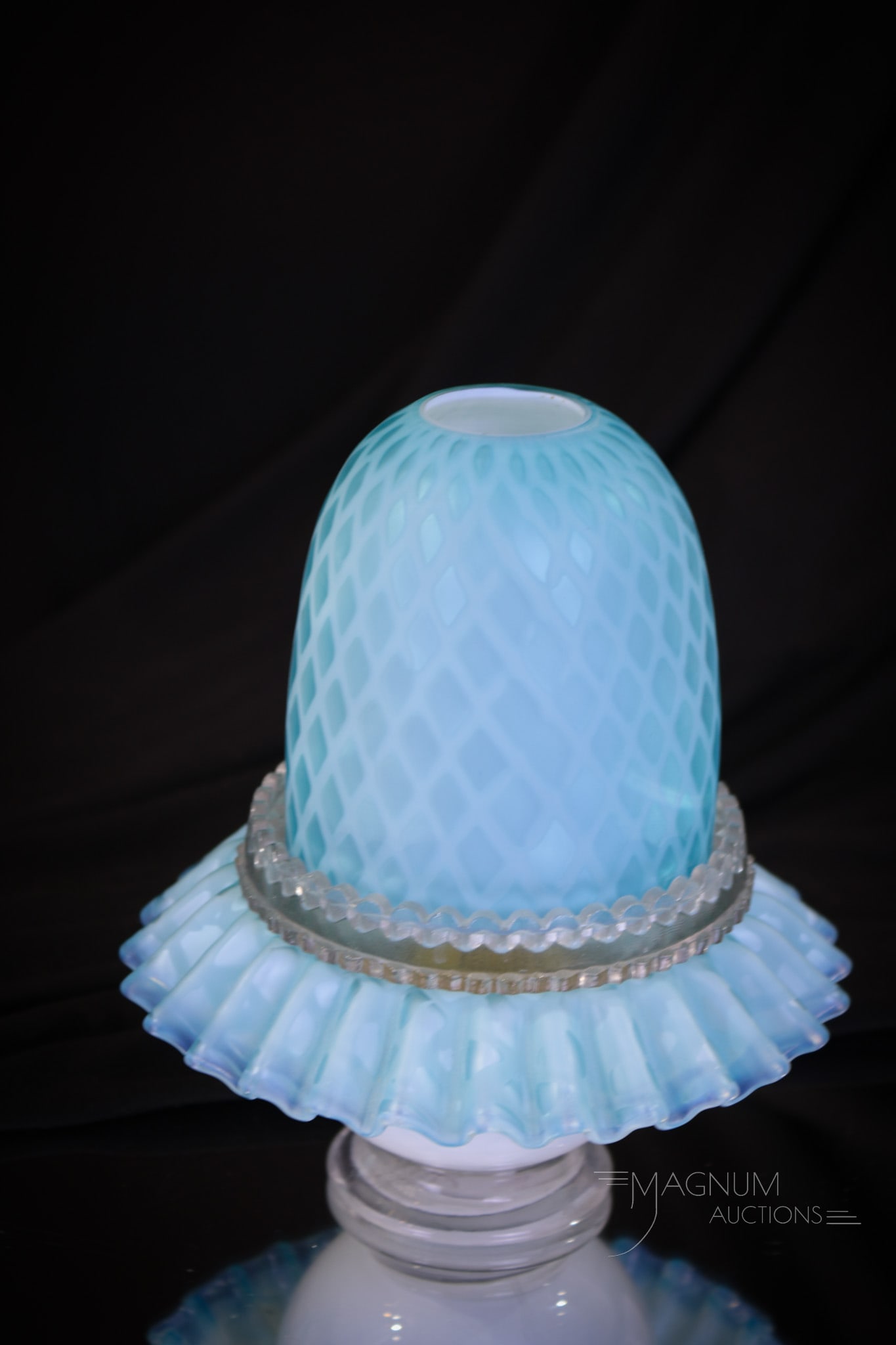 Victorian Mother of Pearl Clarke's Satin Glass Fairy Lamp (1 of 11)