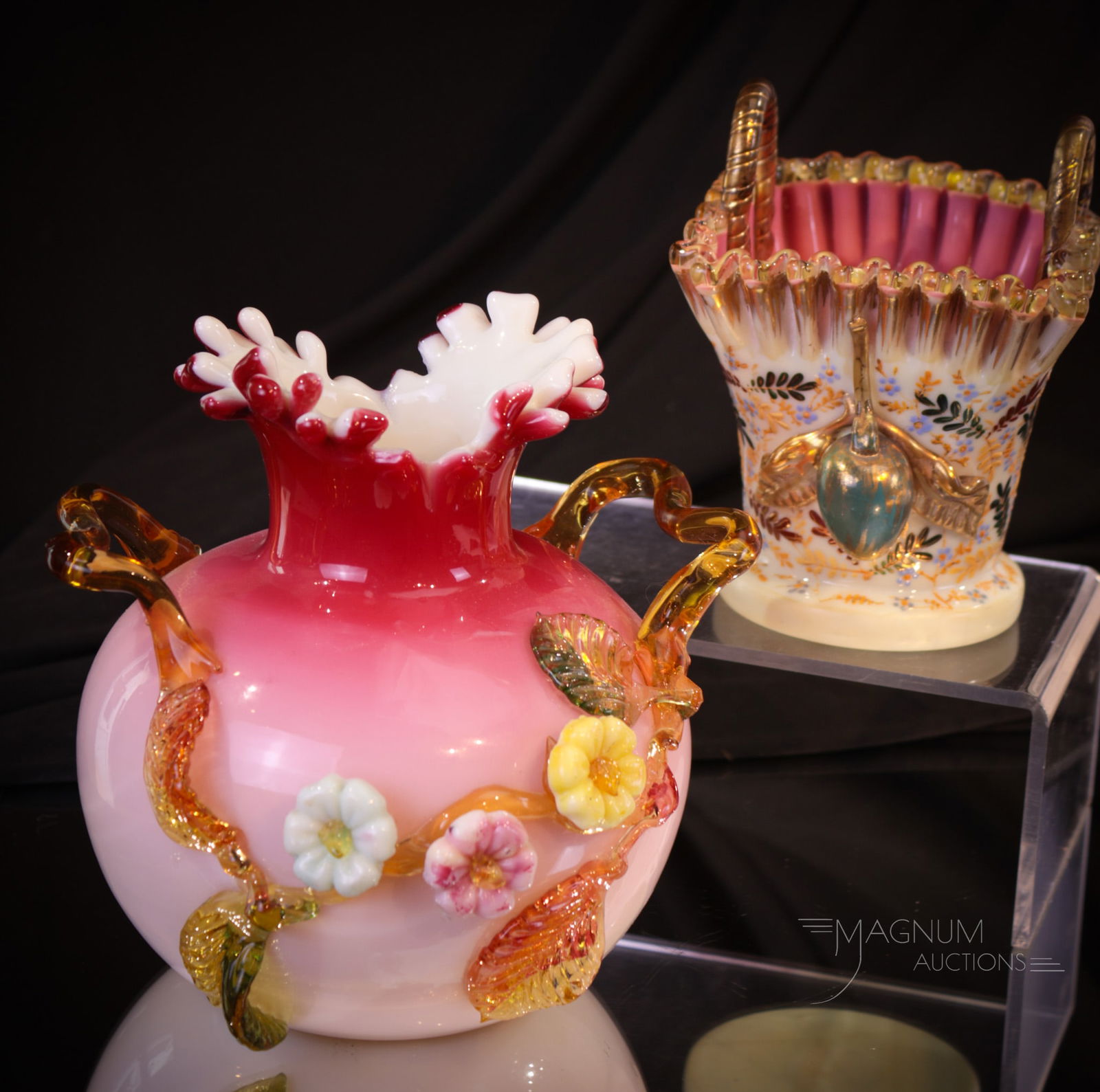 2 pc Lot Victorian Applied Glass (1 of 11)