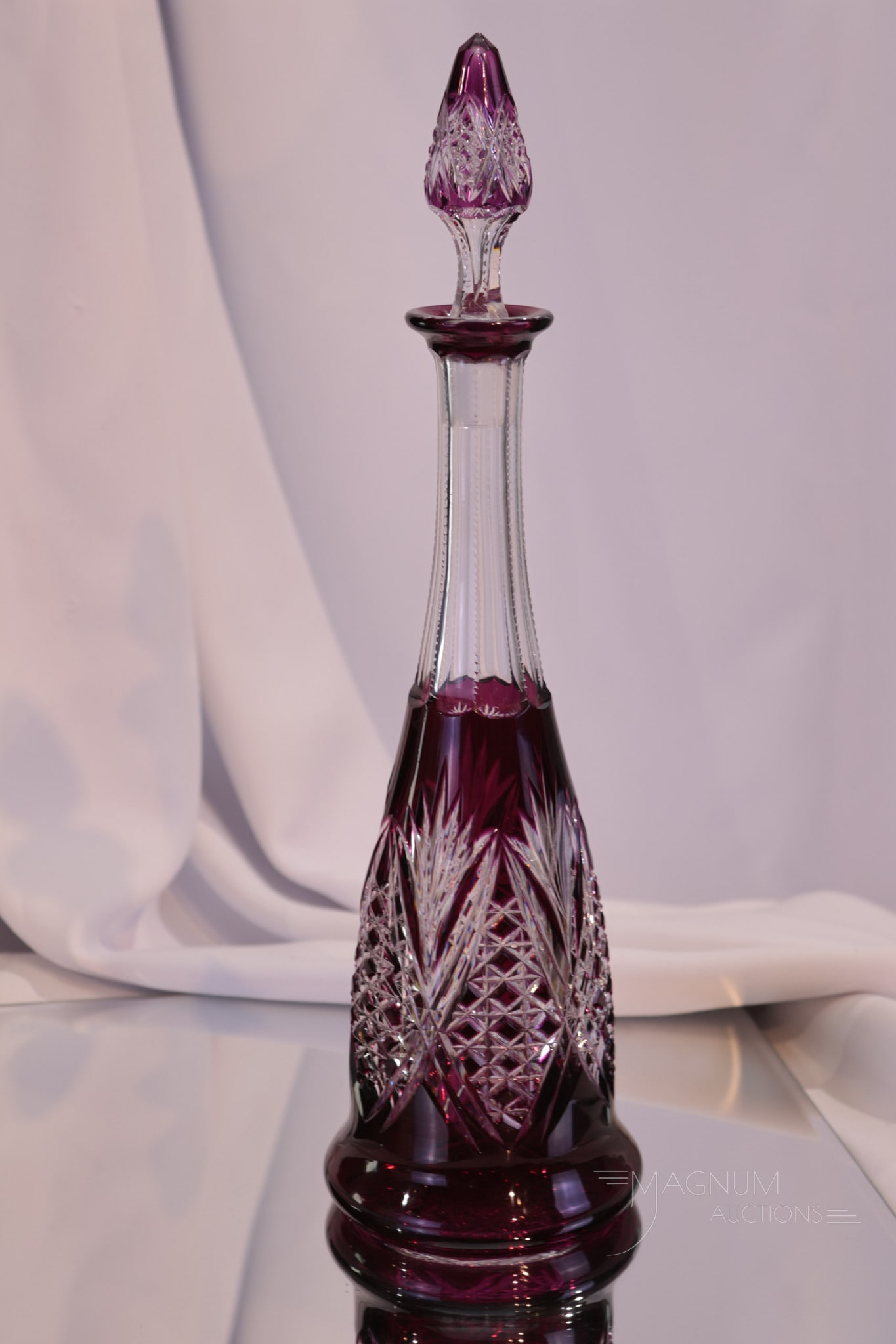 Val St. Lambert Amethyst Cut to Clear Glass 13" Decanter (1 of 6)