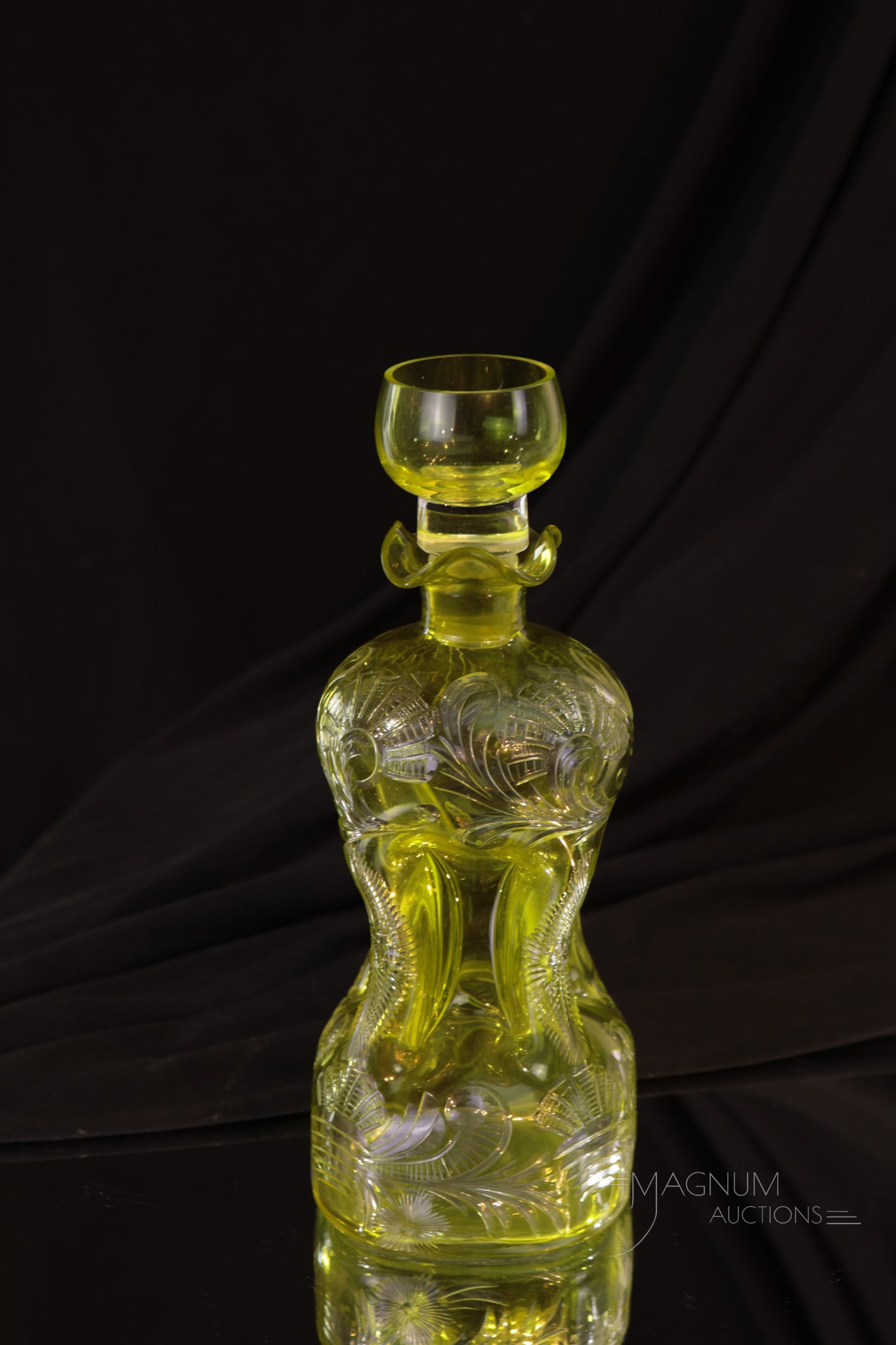 Stevens & Williams Citron Engraved Cut to Clear Decanter (1 of 7)