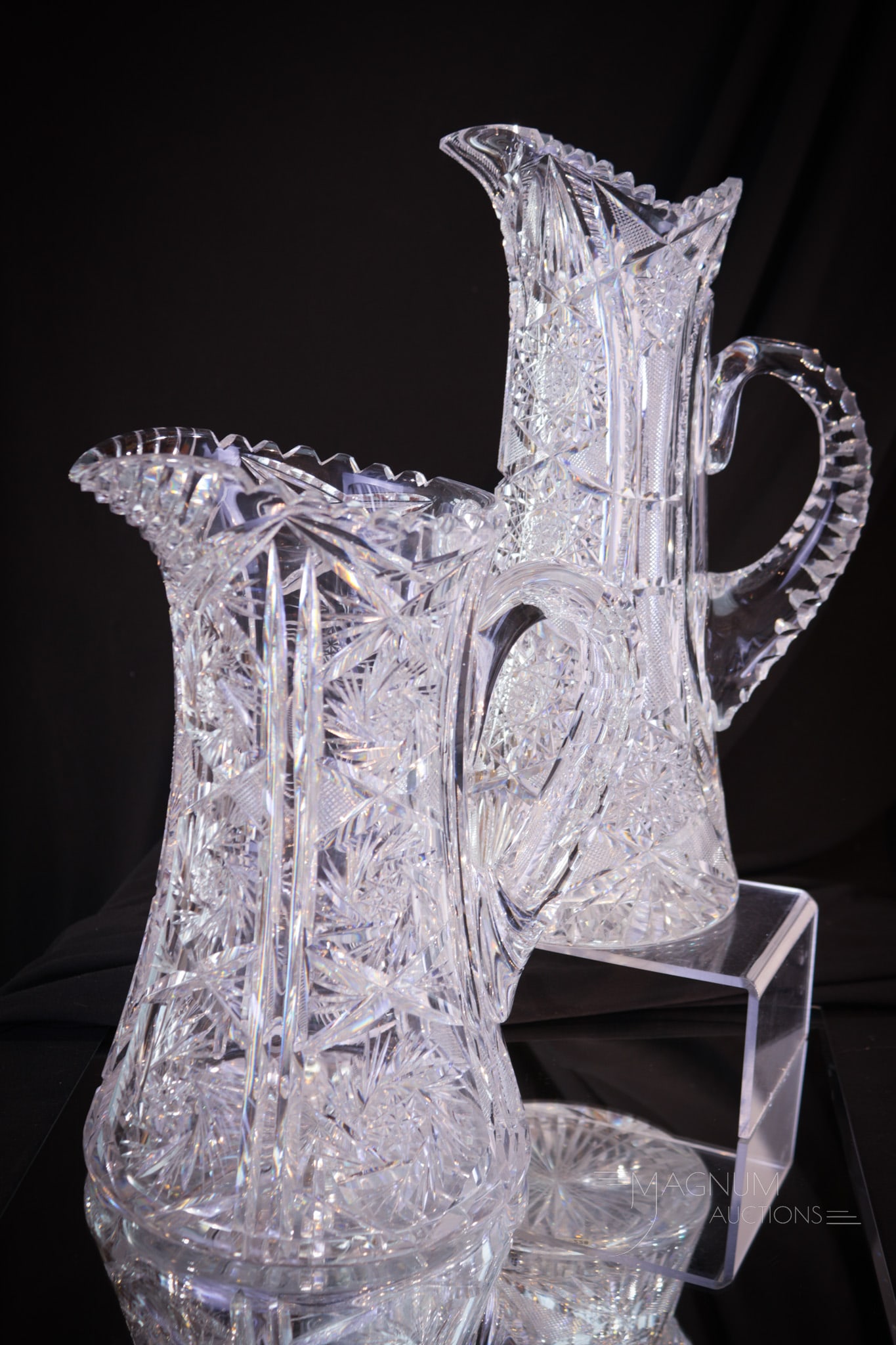 2 pc Lot American Brilliant Cut Glass Pitchers (1 of 12)