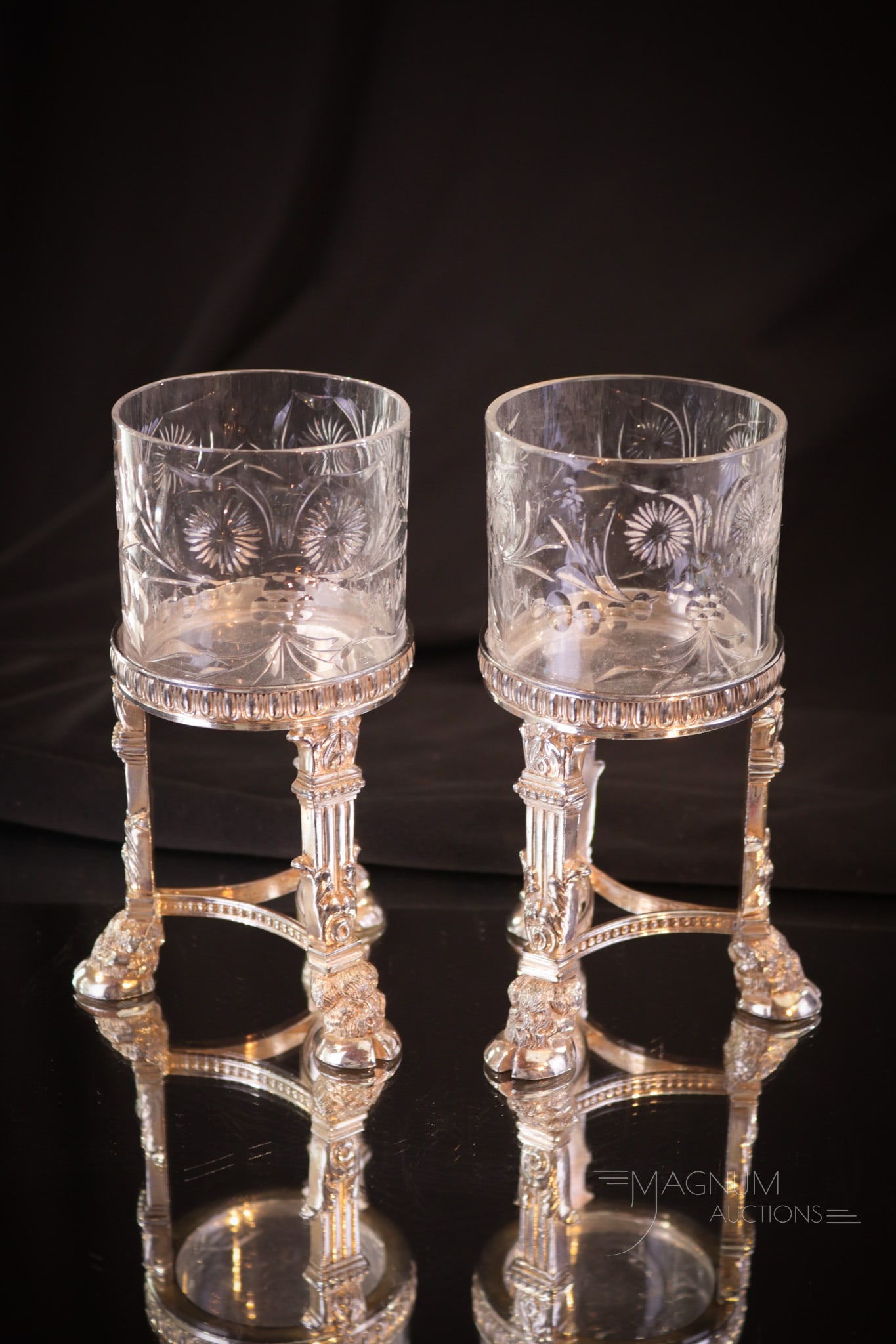 Pairpoint Silverplate Engraved Glass Cigarette Holders (1 of 11)