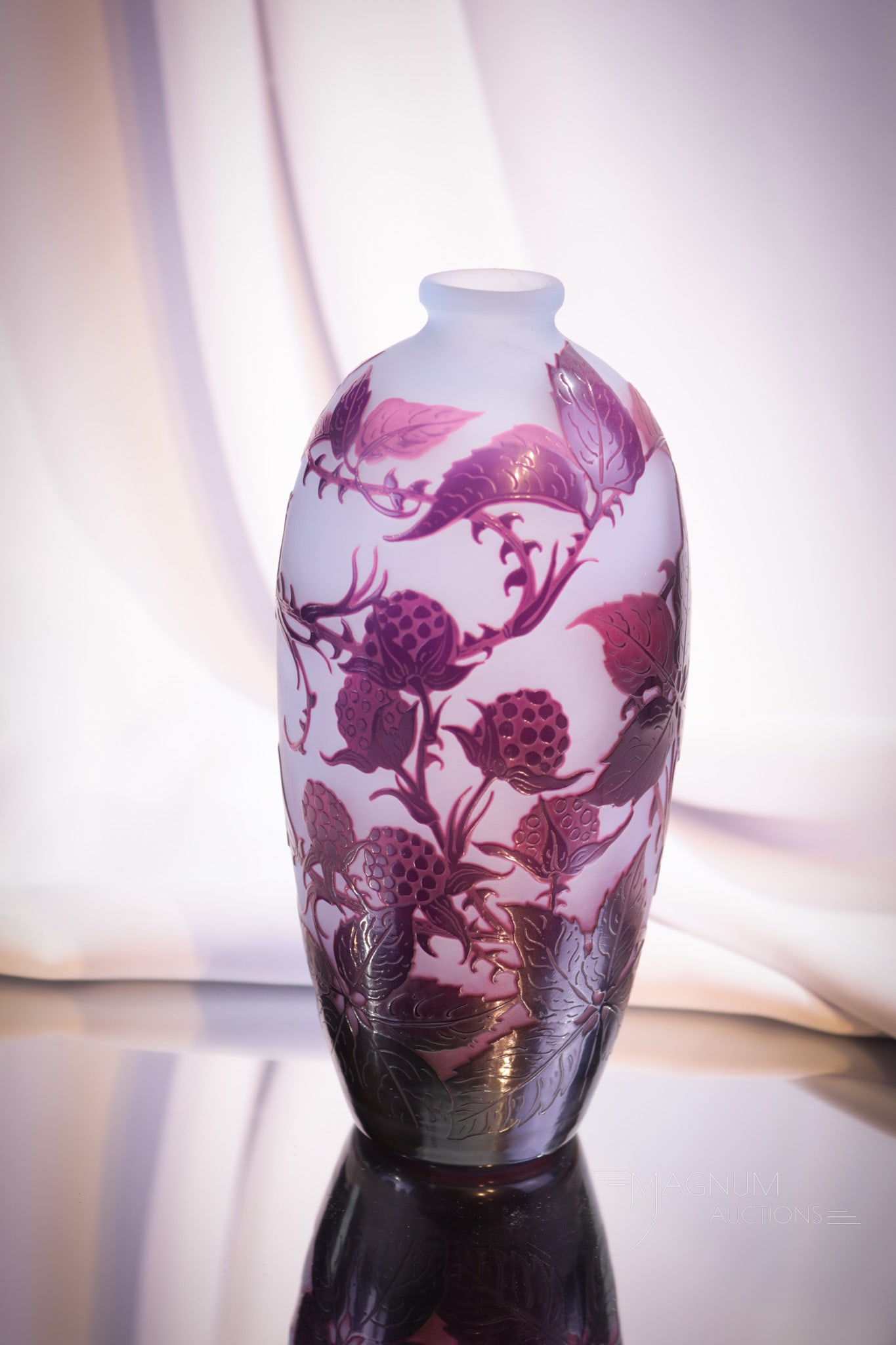 Signed D'Argental French Cameo Art Glass Vase (1 of 7)
