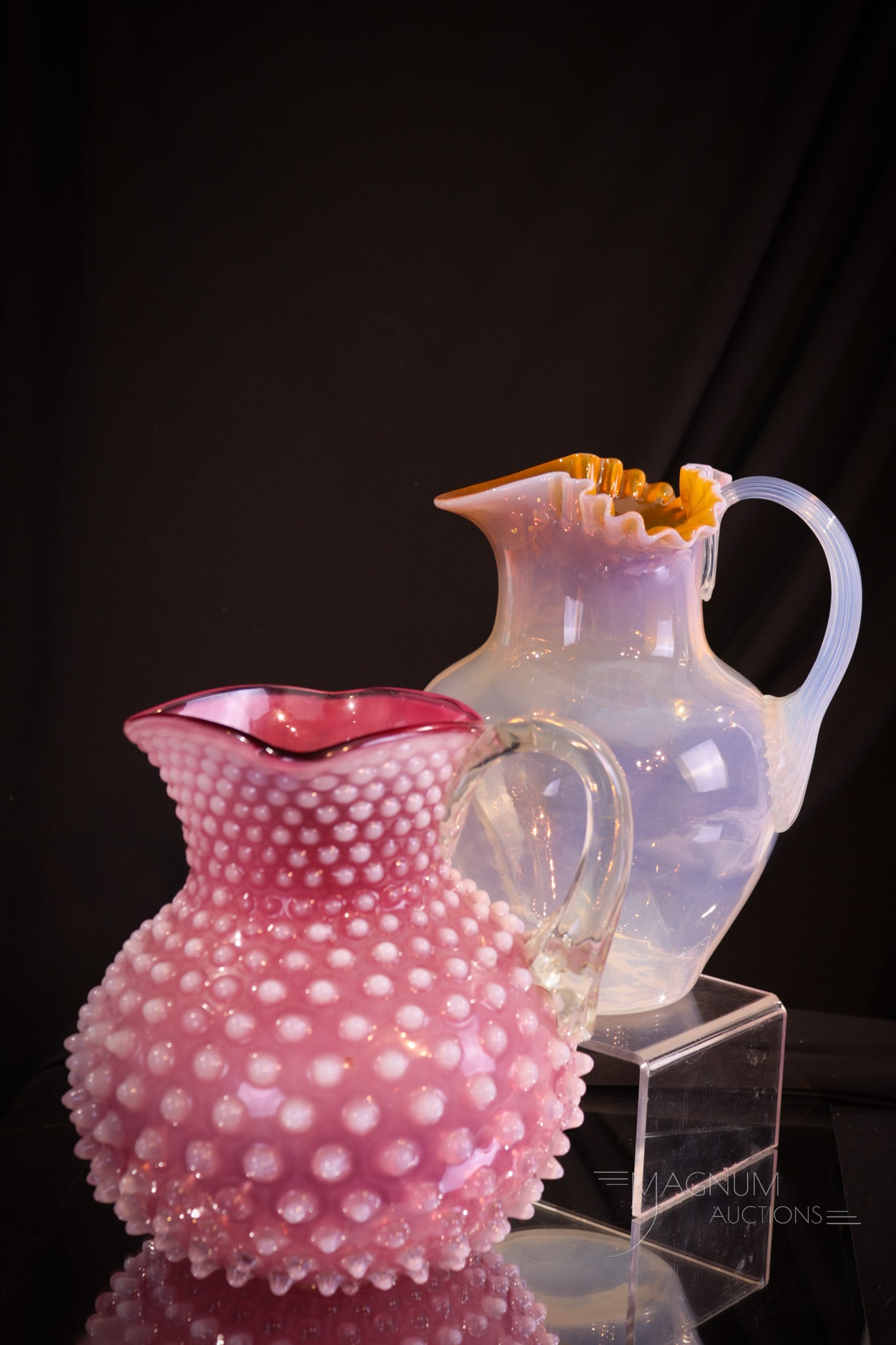 2 pc Lot Victorian Hobb's & Phoenix Glass Water Pitchers (1 of 9)