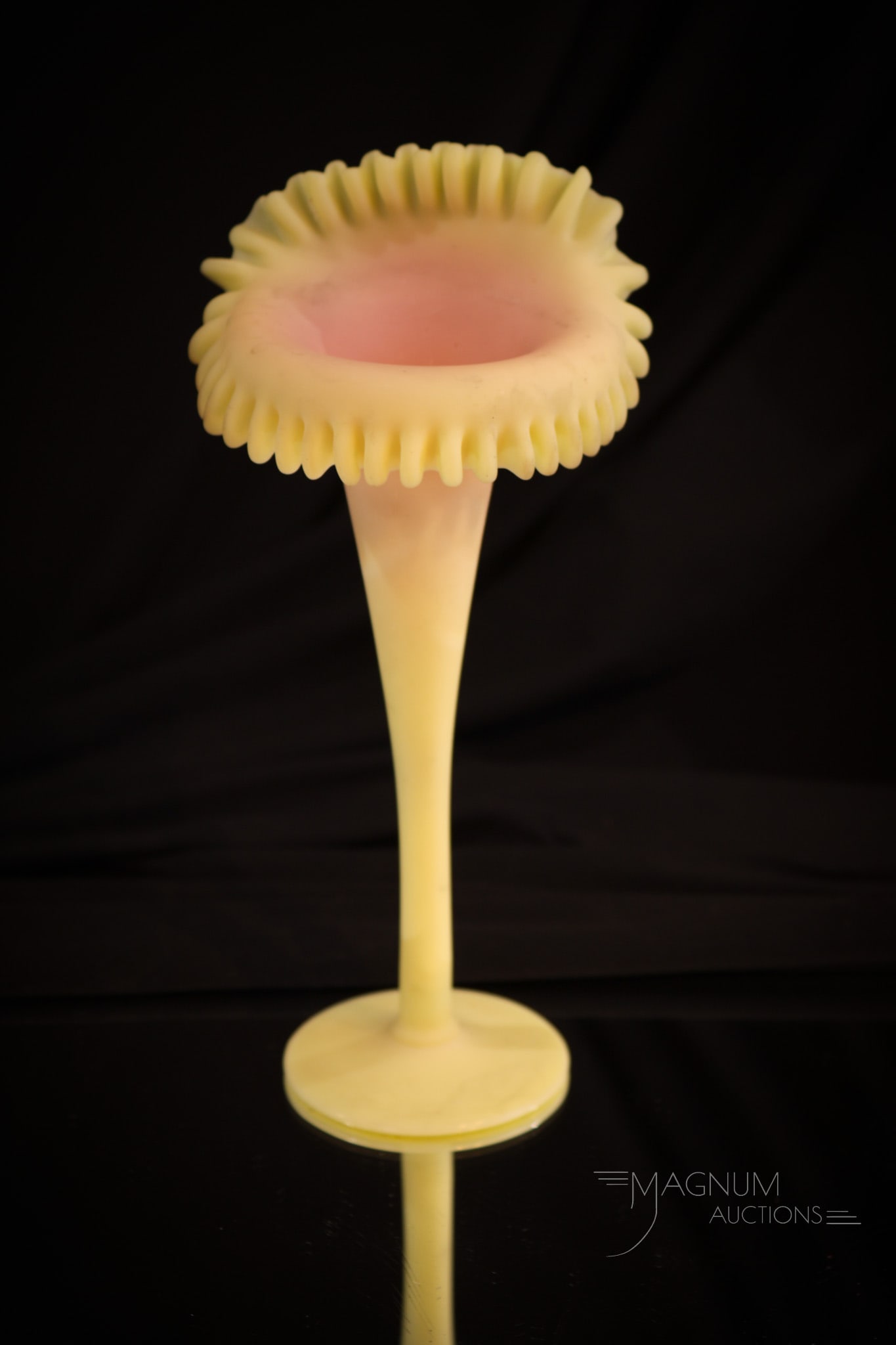 Lovely Mt. Washington Burmese Victorian Glass Jack in Pulpit Vase (1 of 5)
