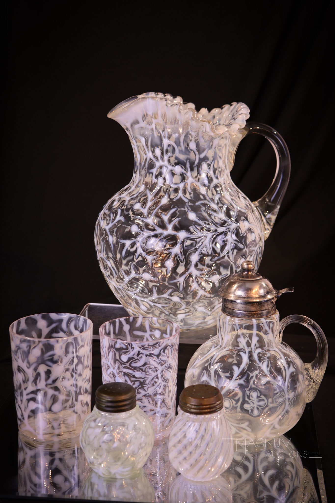 6 pc Lot Northwood & Hobb's Opalescent Victorian Glass (1 of 11)