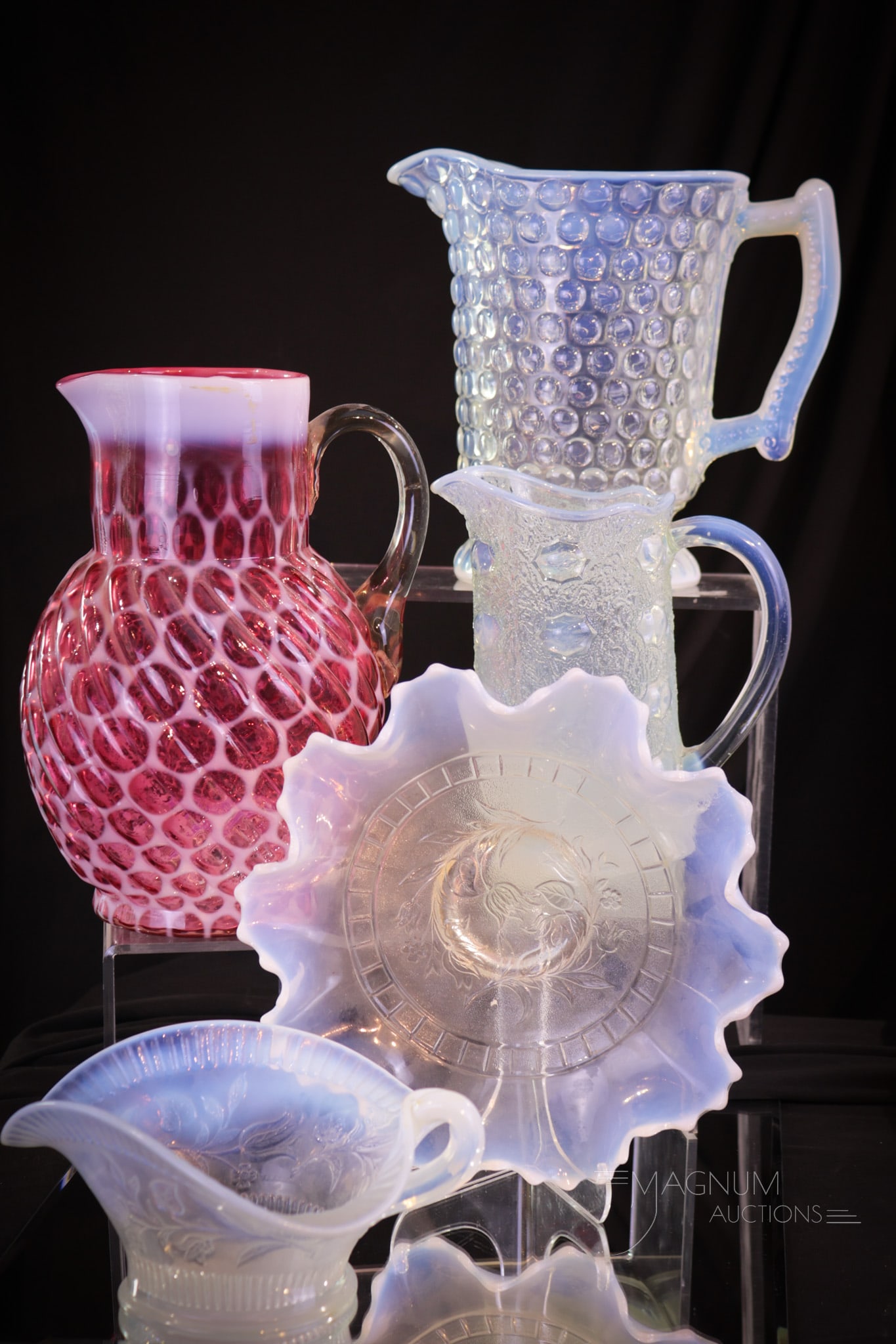 5 pc Lot Victorian Opalescent Glass (1 of 15)