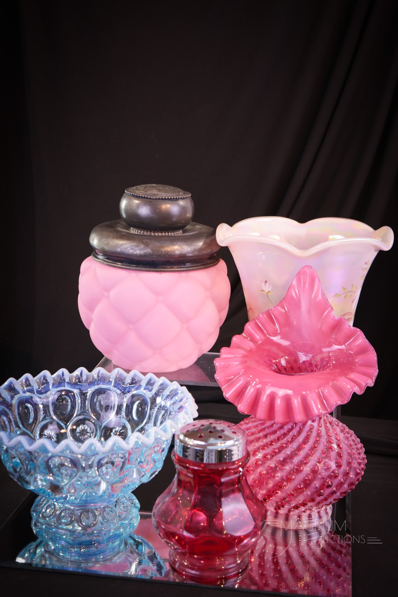 5 pc Lot Fenton Victorian Glass Cranberry & More (1 of 13)