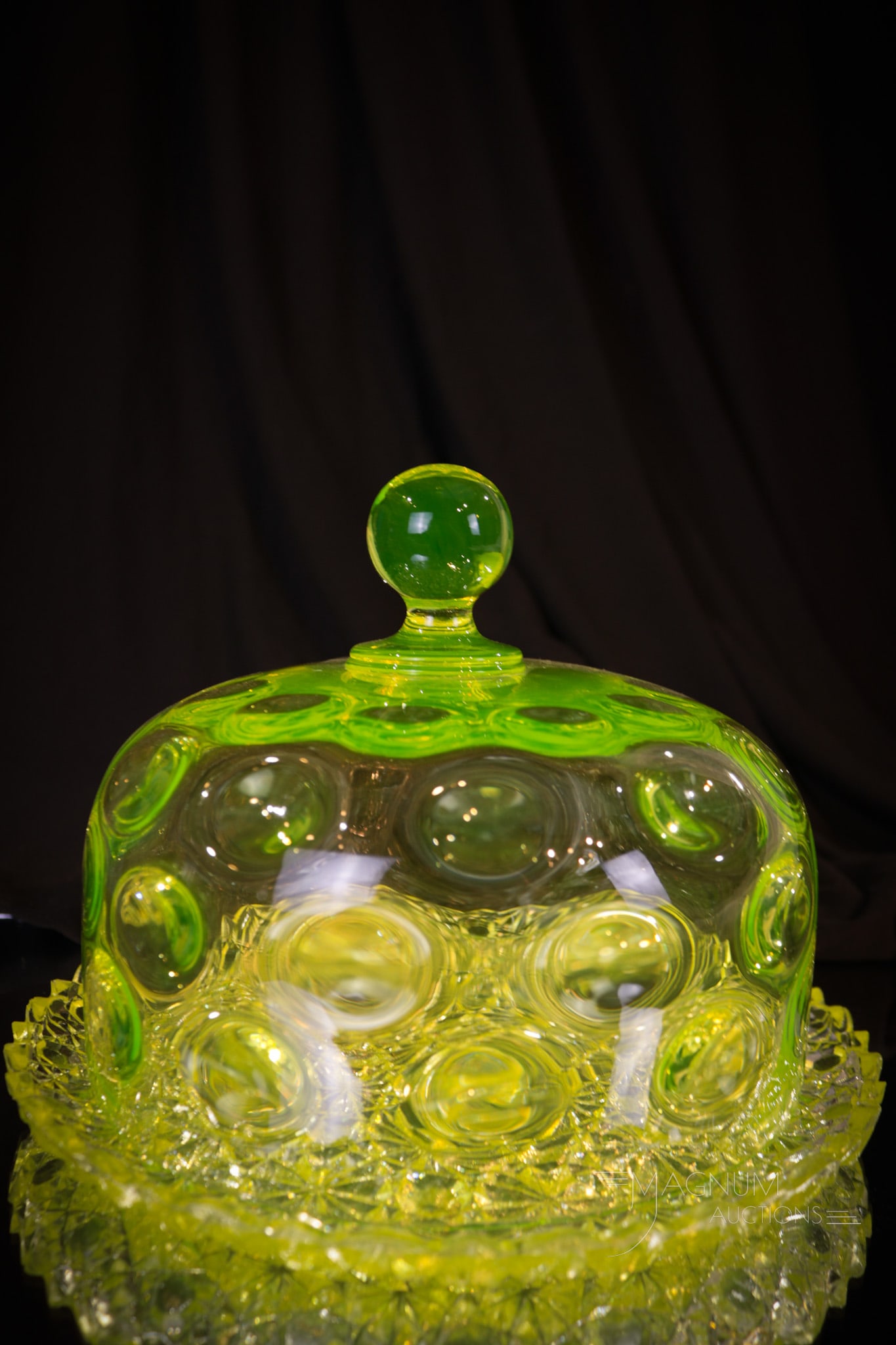 Hobb's Scarce Vaseline Covered Cheese Dish (1 of 7)