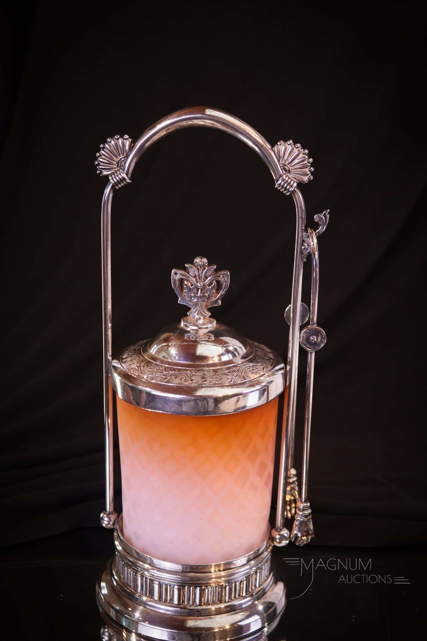 Meriden Victorian Silverplate Apricot Mother of Pearl Pickle Castor (1 of 9)