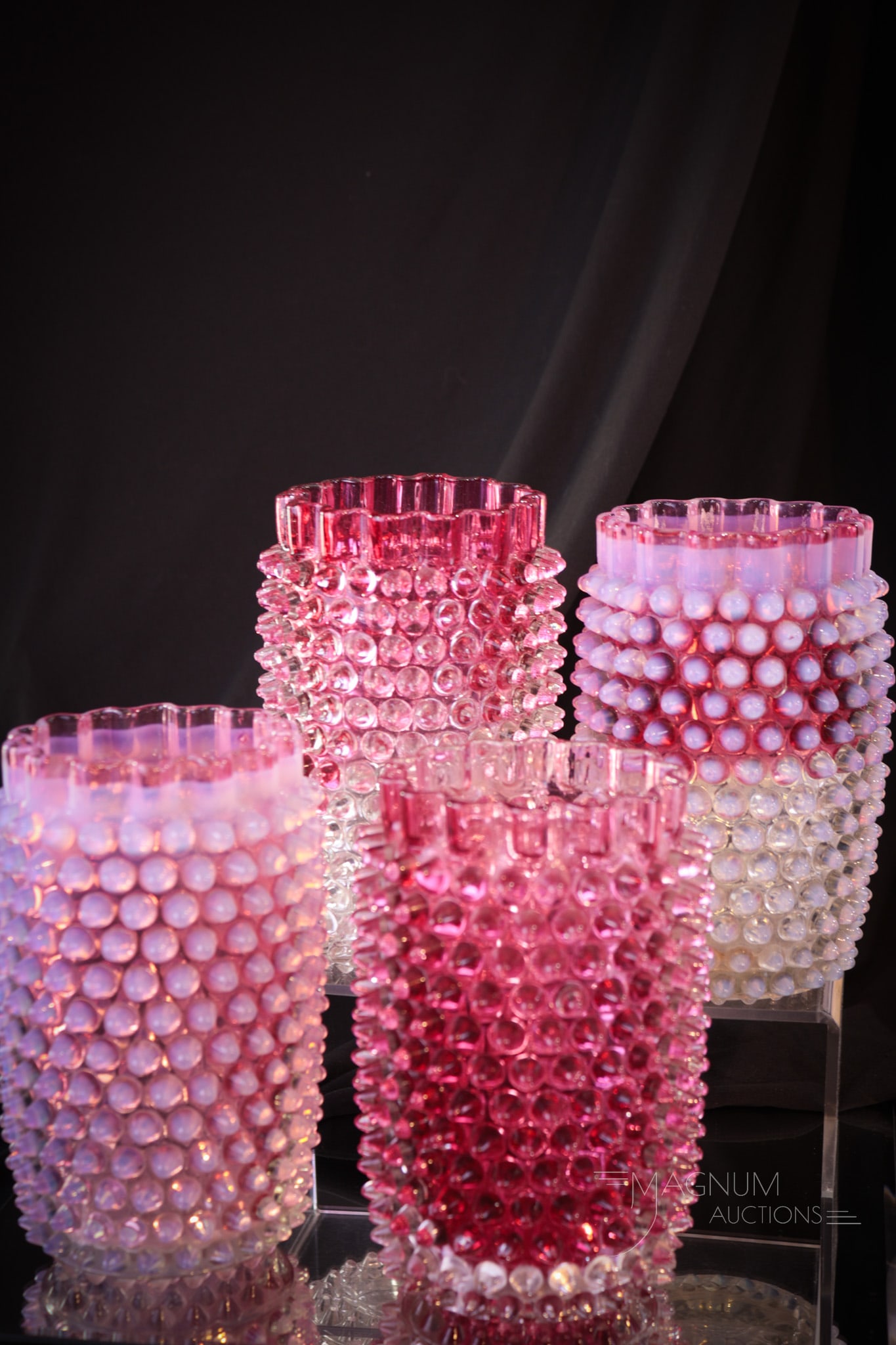 4 pc Lot Hobb's Victorian Hobnail Glass Celery Vases (1 of 10)