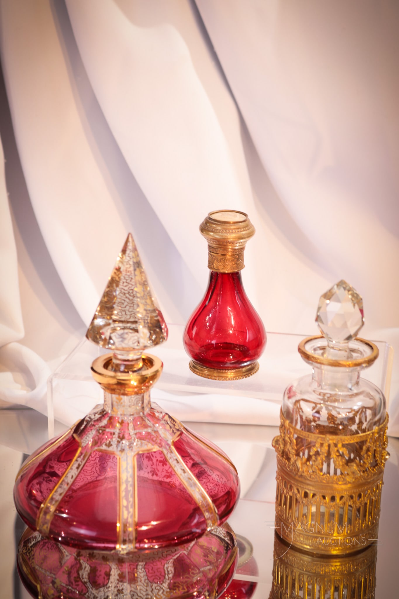 3 pc Lot Victorian Moser Glass & More Perfumes (1 of 10)