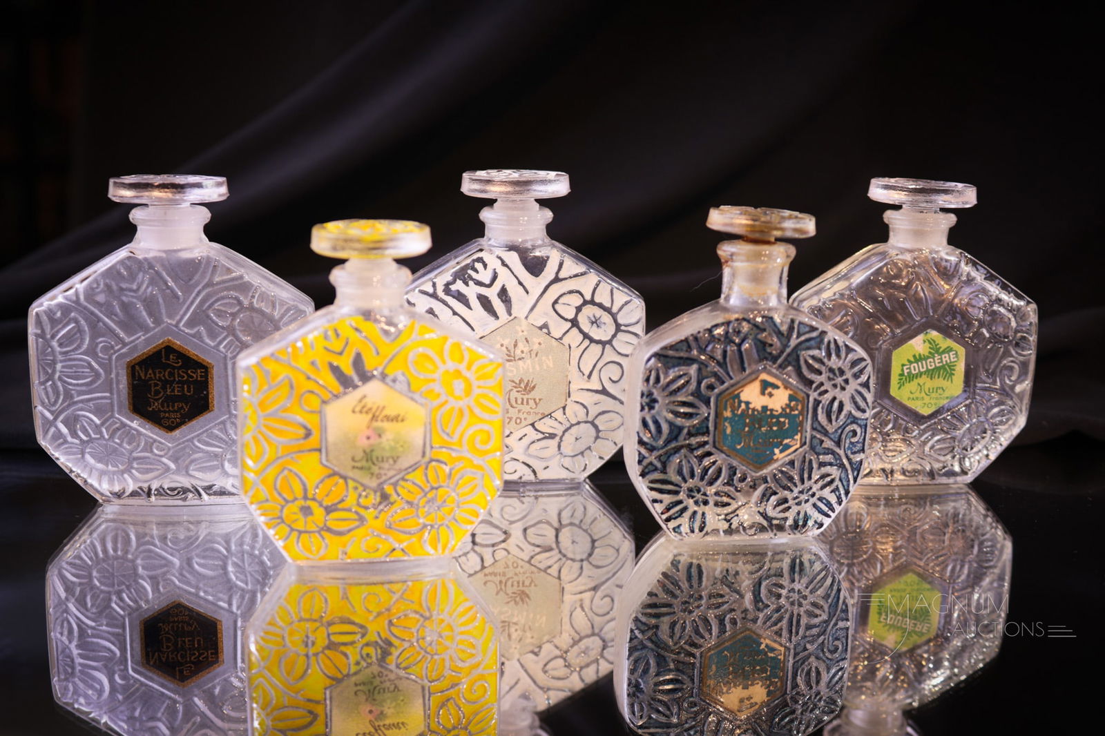 5 pc Lot "J. Viard for Mury" Perfume Bottles (1 of 5)