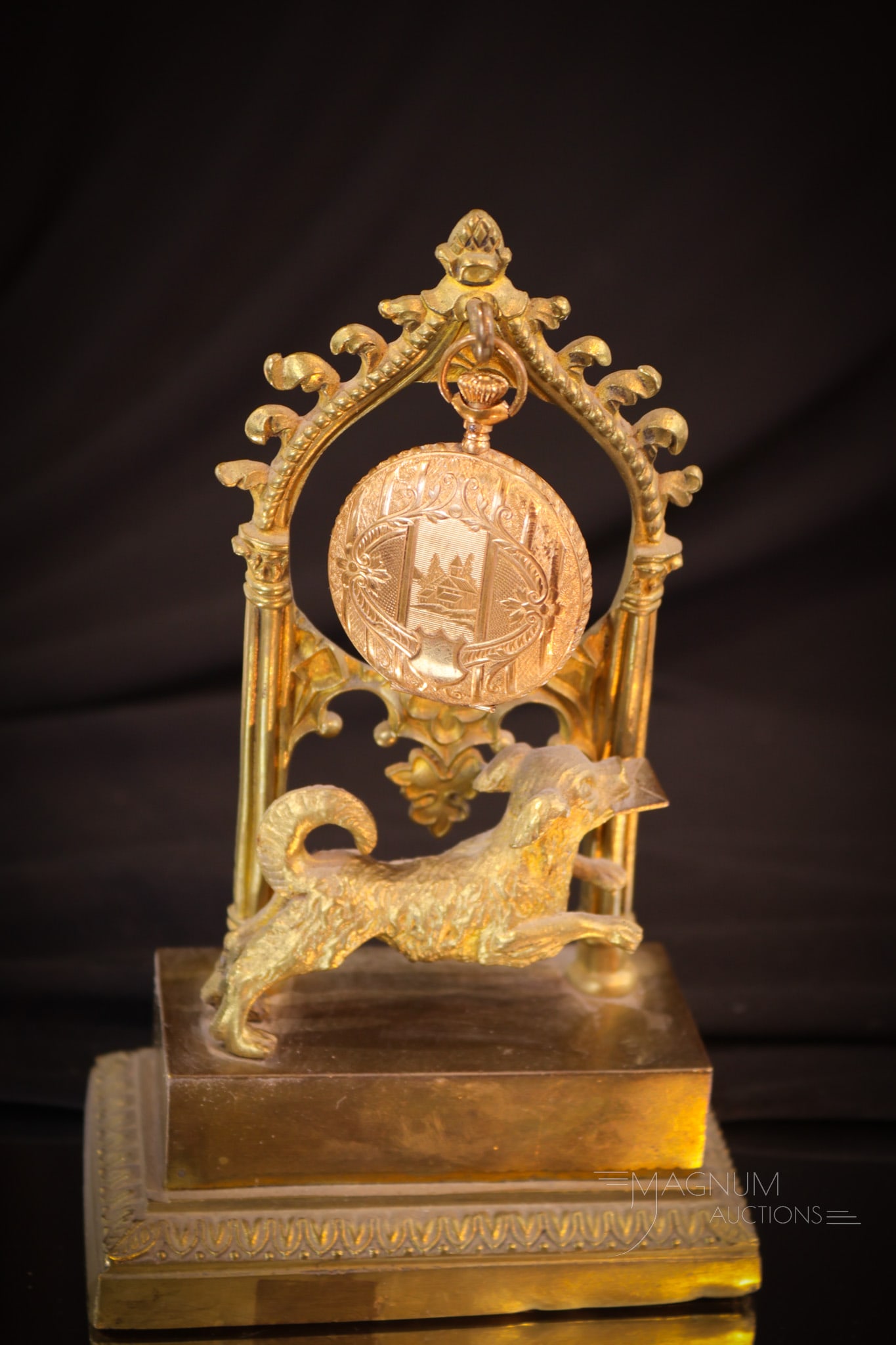 Victorian Brass Figural Pooch Pocket Watch Stand (1 of 15)