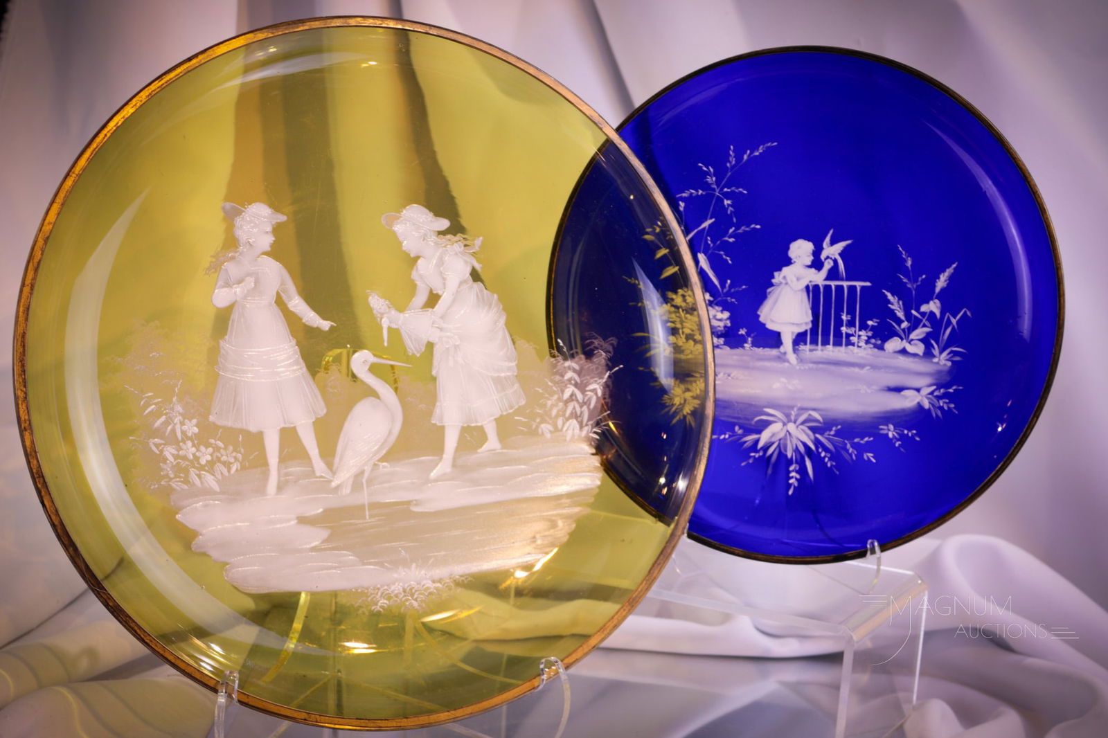 2 pc Lot Mary Gregory Glass (1 of 8)