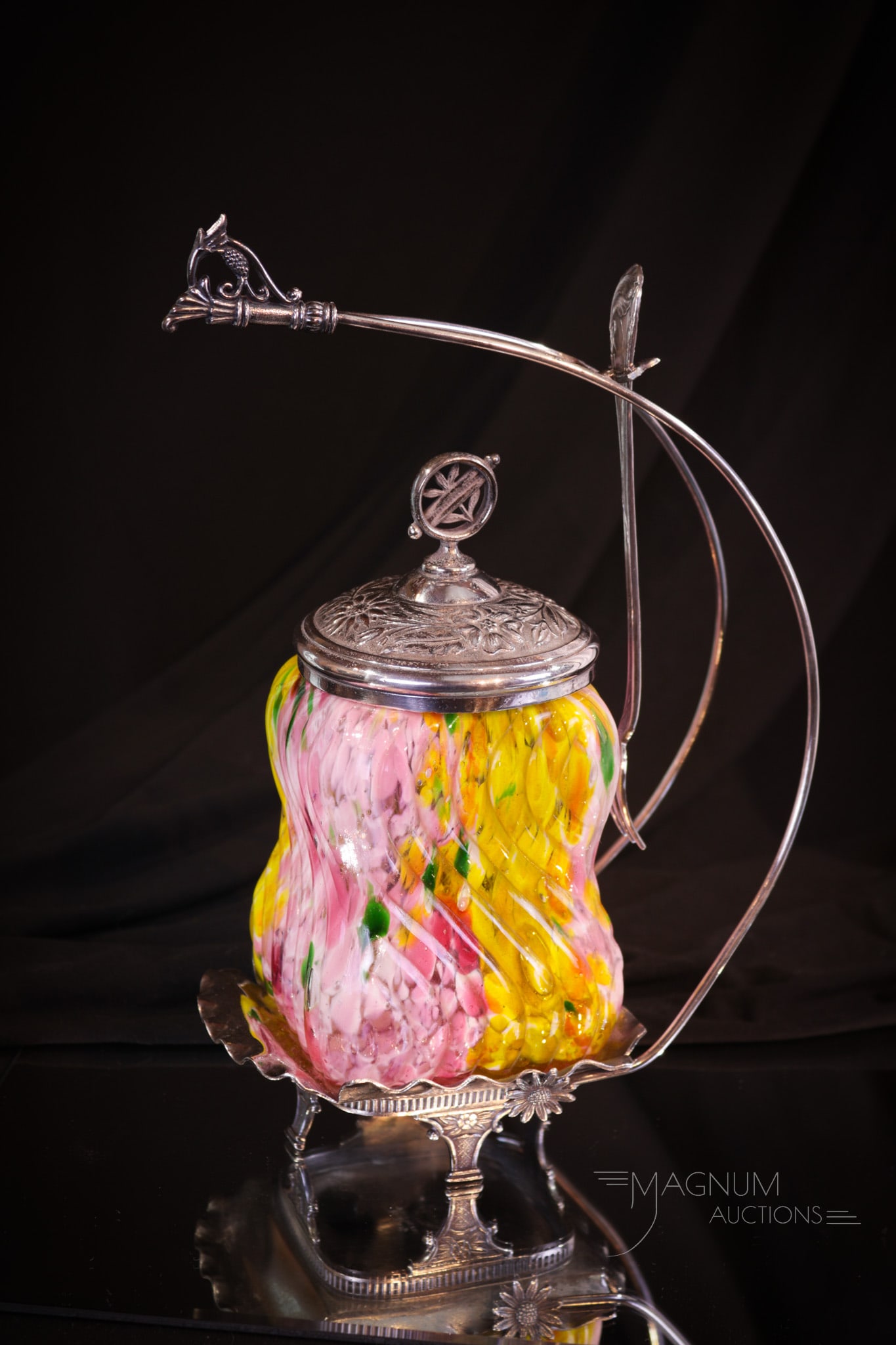 Rare End of Day Spatter Victorian Silverplate Hartford Pickle Castor (1 of 11)