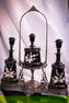 Victorian Aurora Silverplate Black Amythest Glass Perfume Cologne Vanity Castor