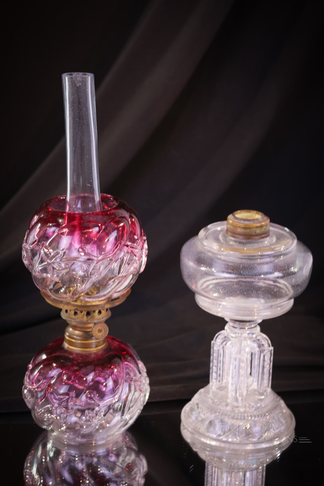 2 pc Lot Miniature Oil Lamps Northwood Royal Ivy & More (1 of 8)