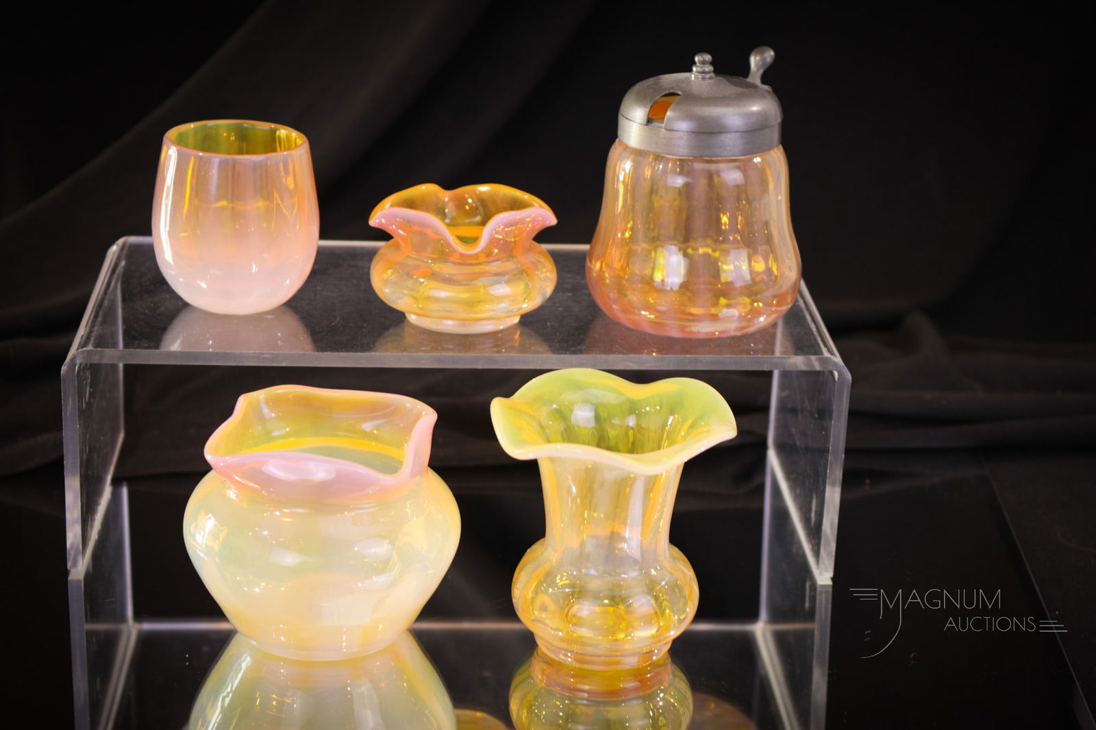 5 pc Lot Monot Stump Victorian Opalescent Glass Toothpicks & More (1 of 5)