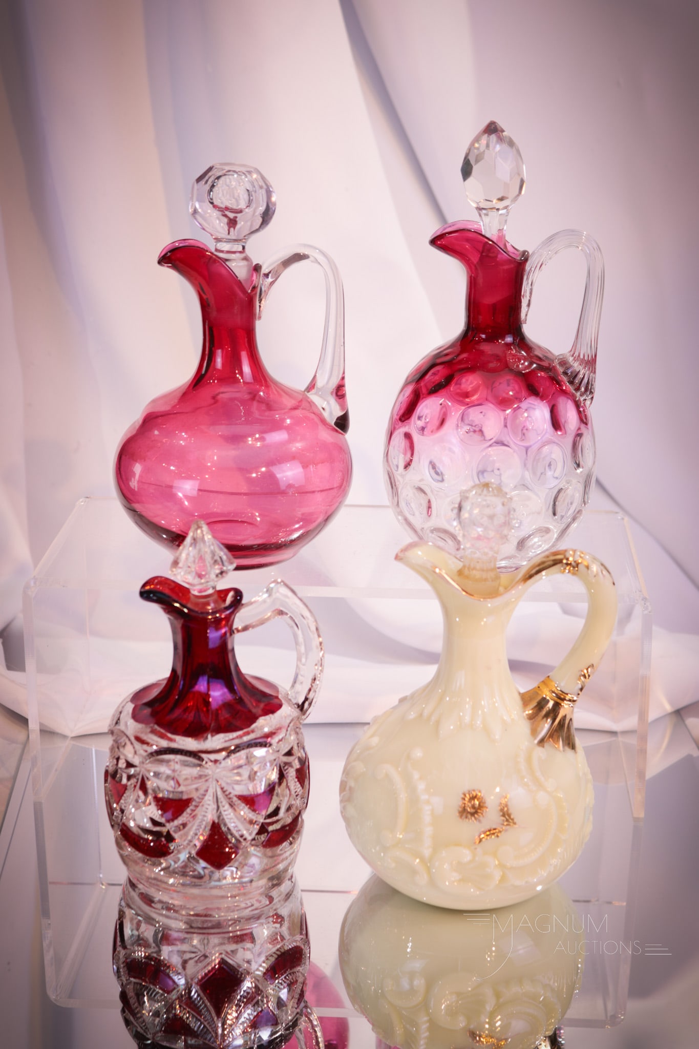 4 pc Lot Victorian Hobb's Northwood Riverside Glass Cruets (1 of 11)