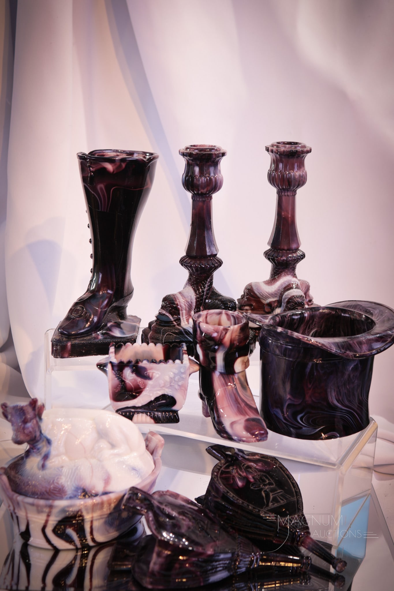 9 pc Purple Slag Glass Novelties and More (1 of 9)