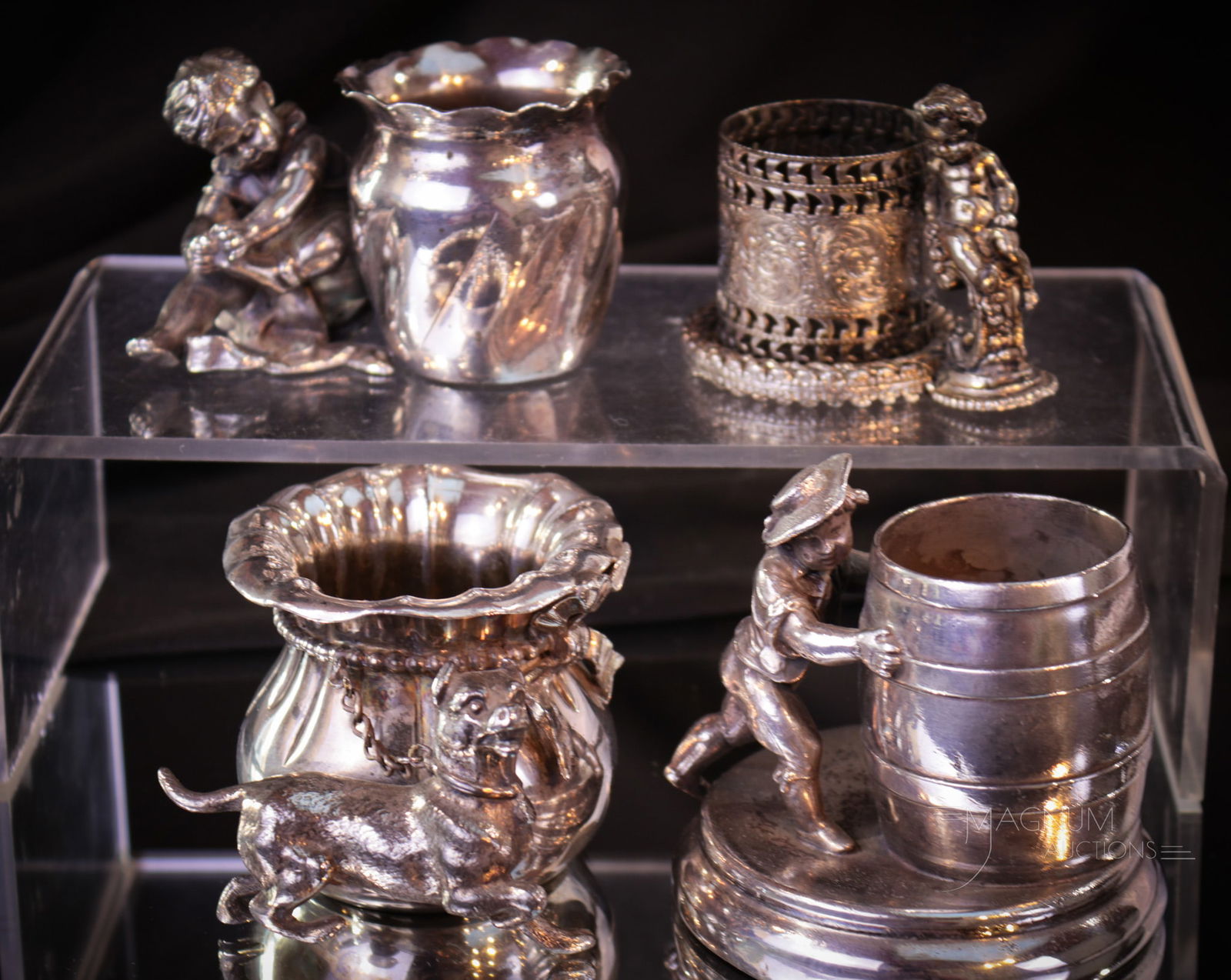 4 pc Lot Victorian Silverplate Toothpick Holders Derby Meriden Rogers & More (1 of 10)