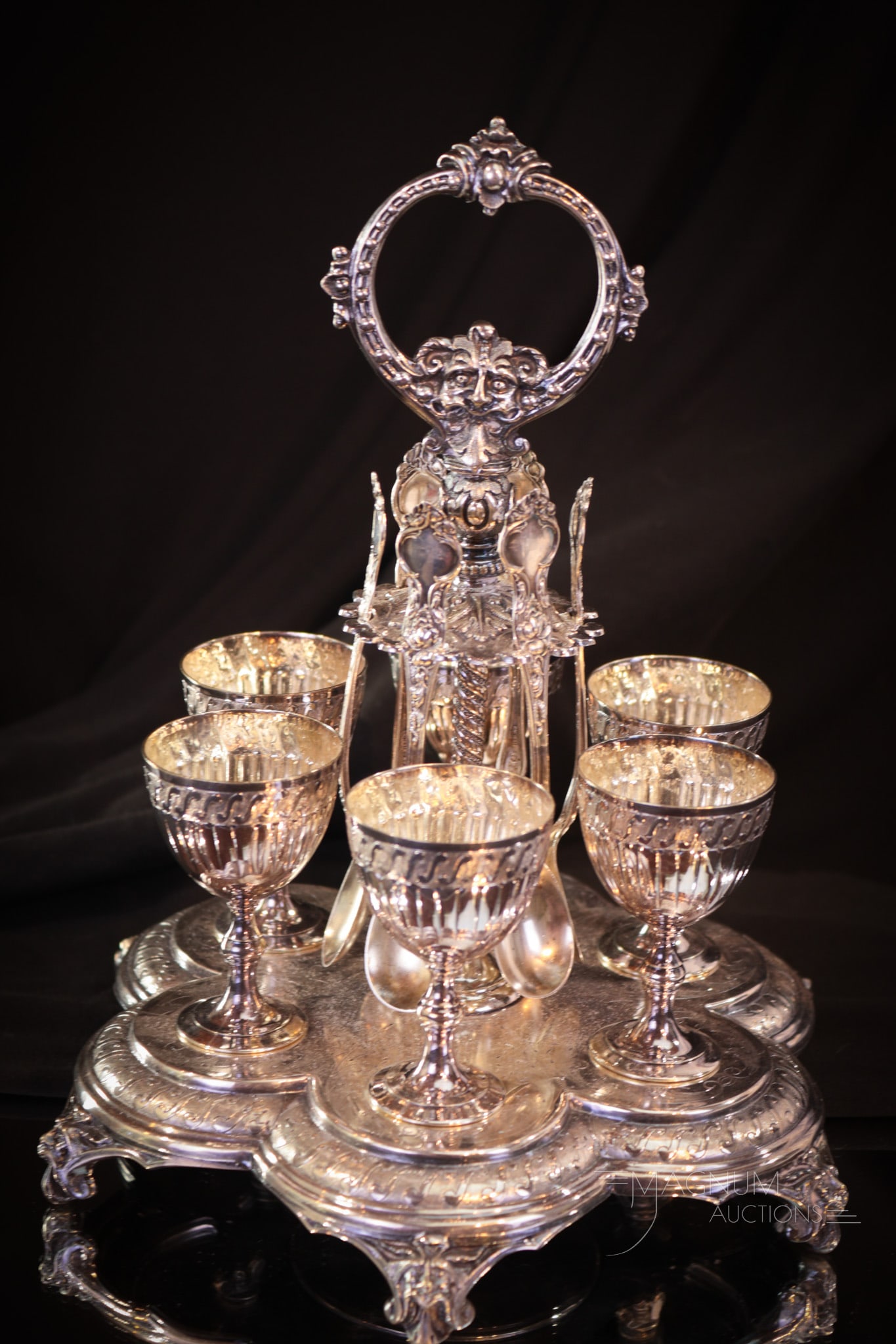 English Hallmarked Victorian Silverplate & Sterling Silver Egg Server (1 of 11)