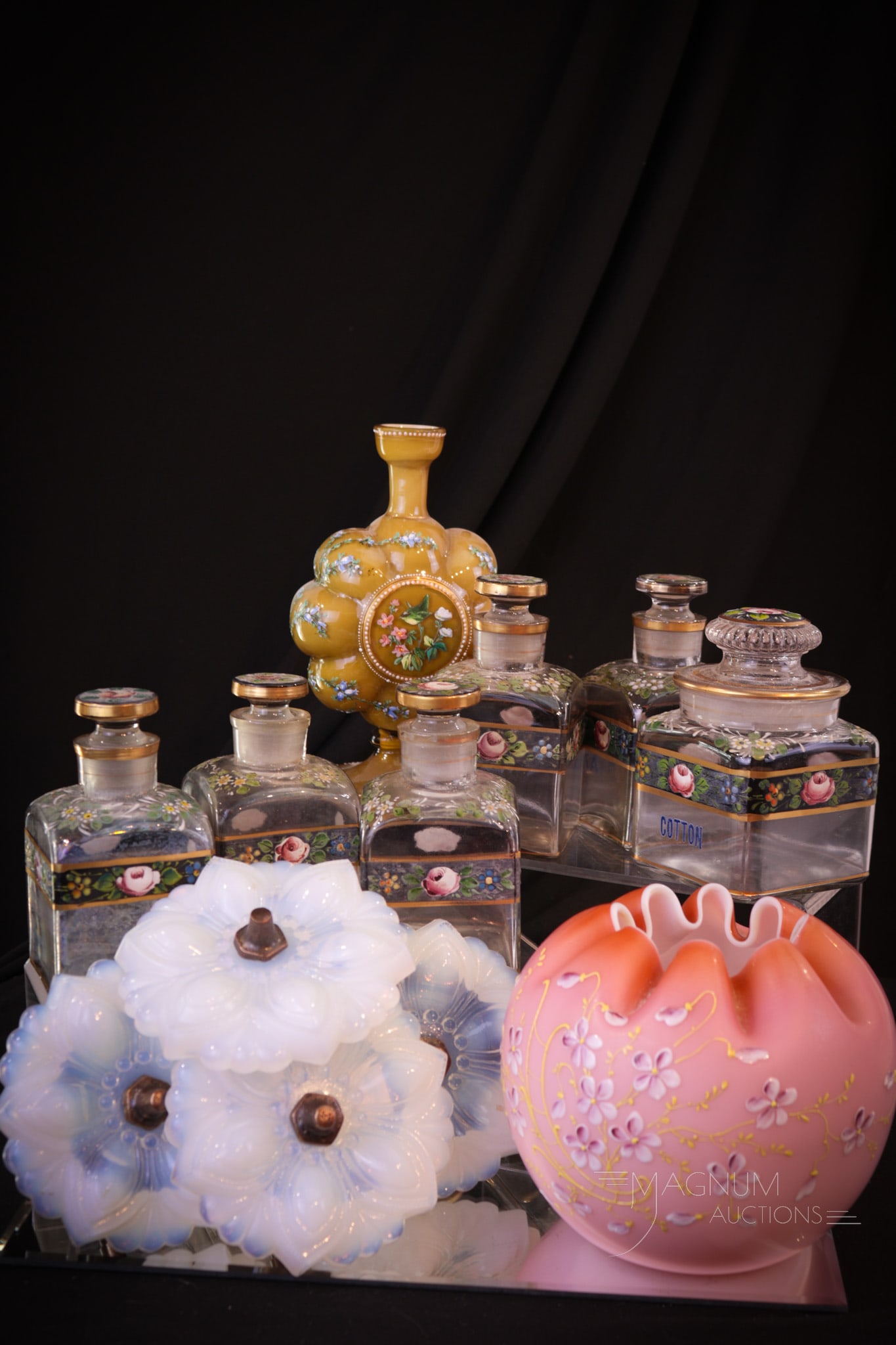 12 pc Lot Victoriana Glass Tie Backs Cologne Bottles & More (1 of 7)