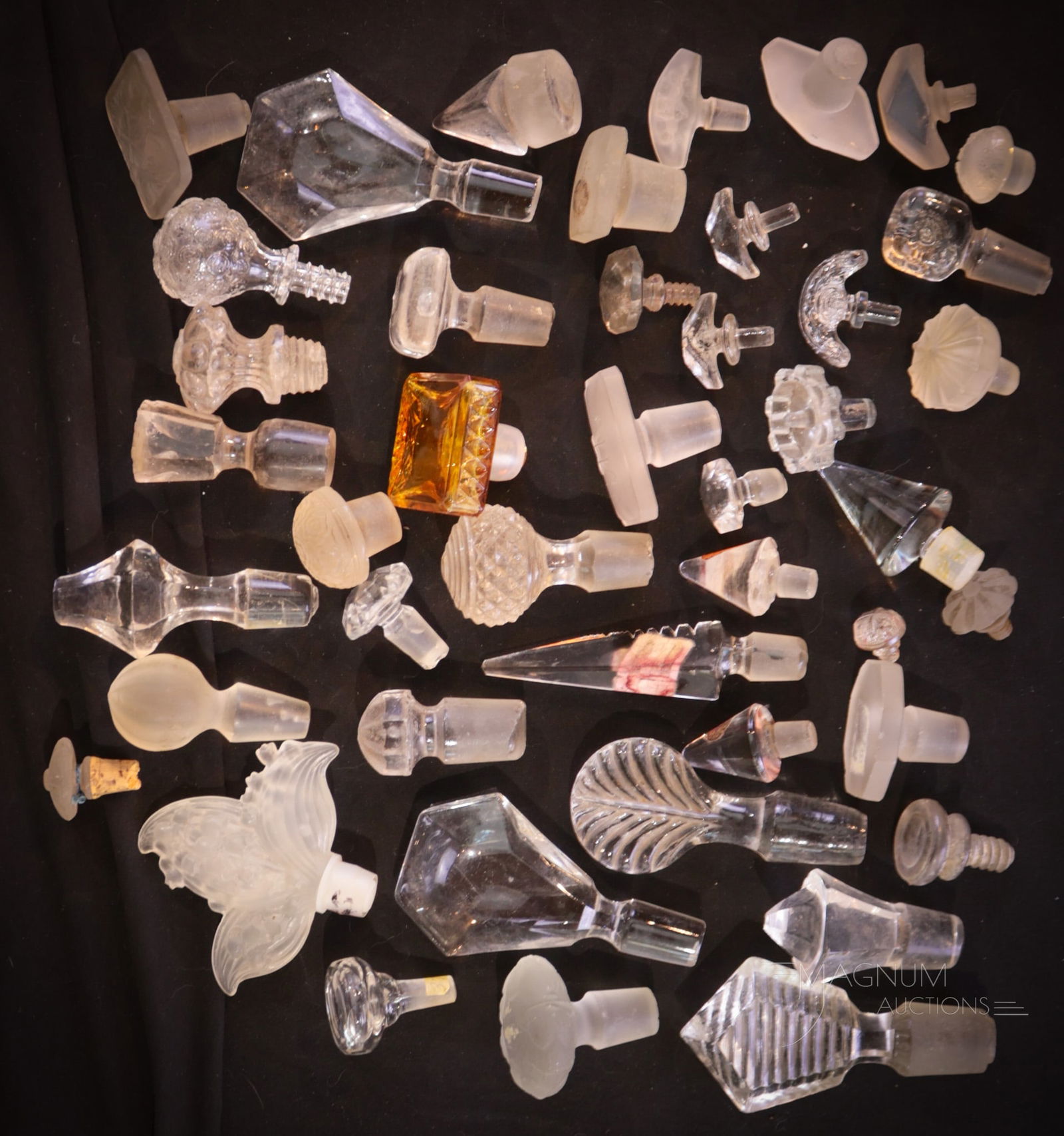 44 pc Lot Antique Glass Bottle Stoppers (1 of 5)