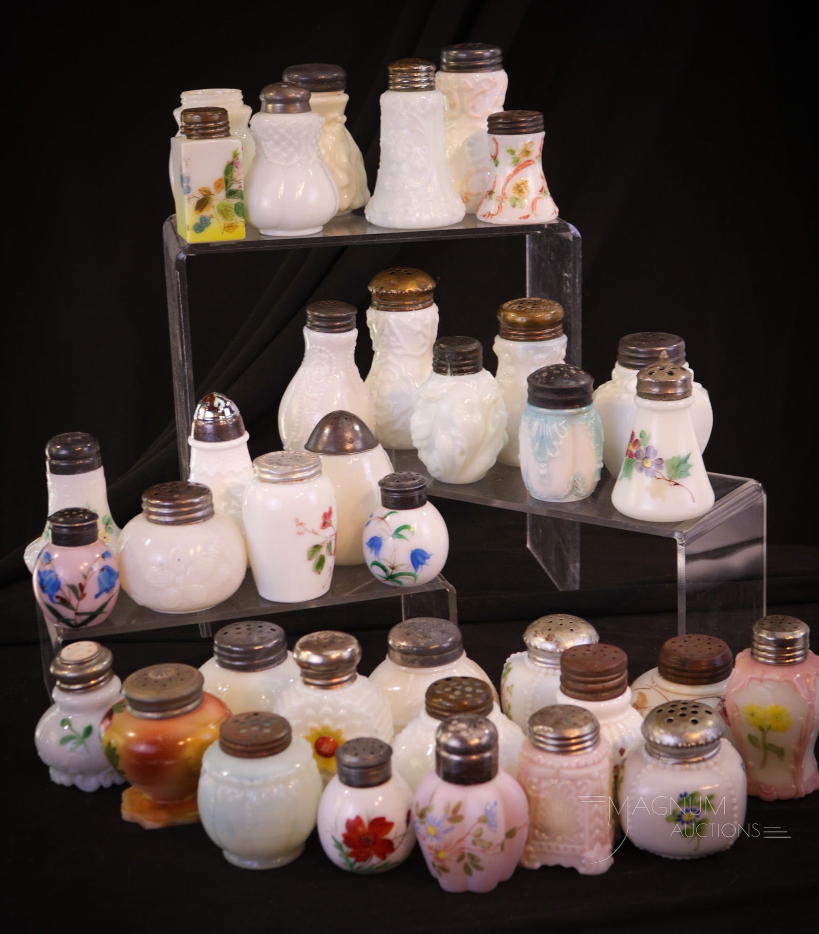 36 pc Lot Victorian & More Opal Glass Salt Shakers (1 of 7)